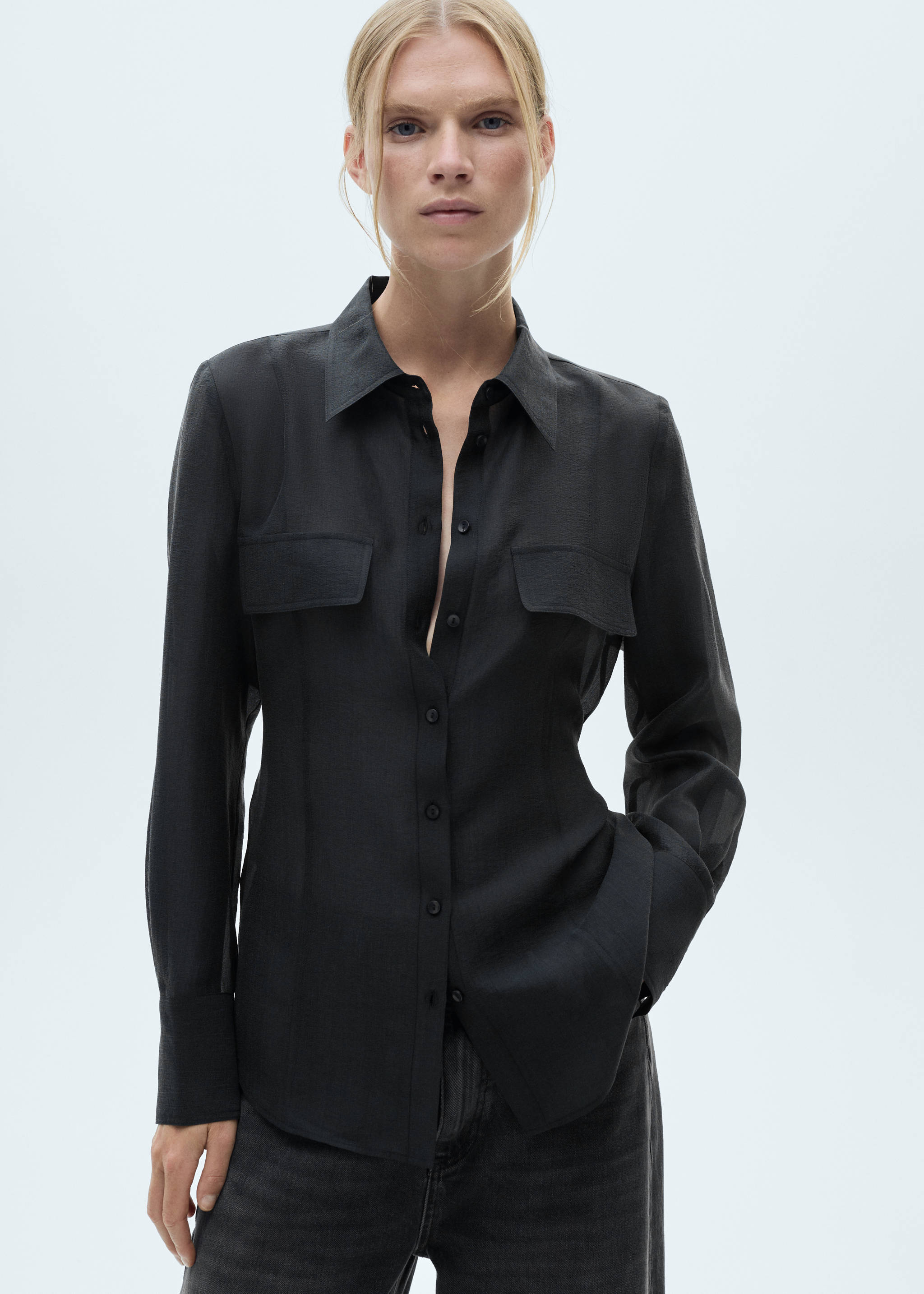 Lyocell shirt with bow - Medium plane