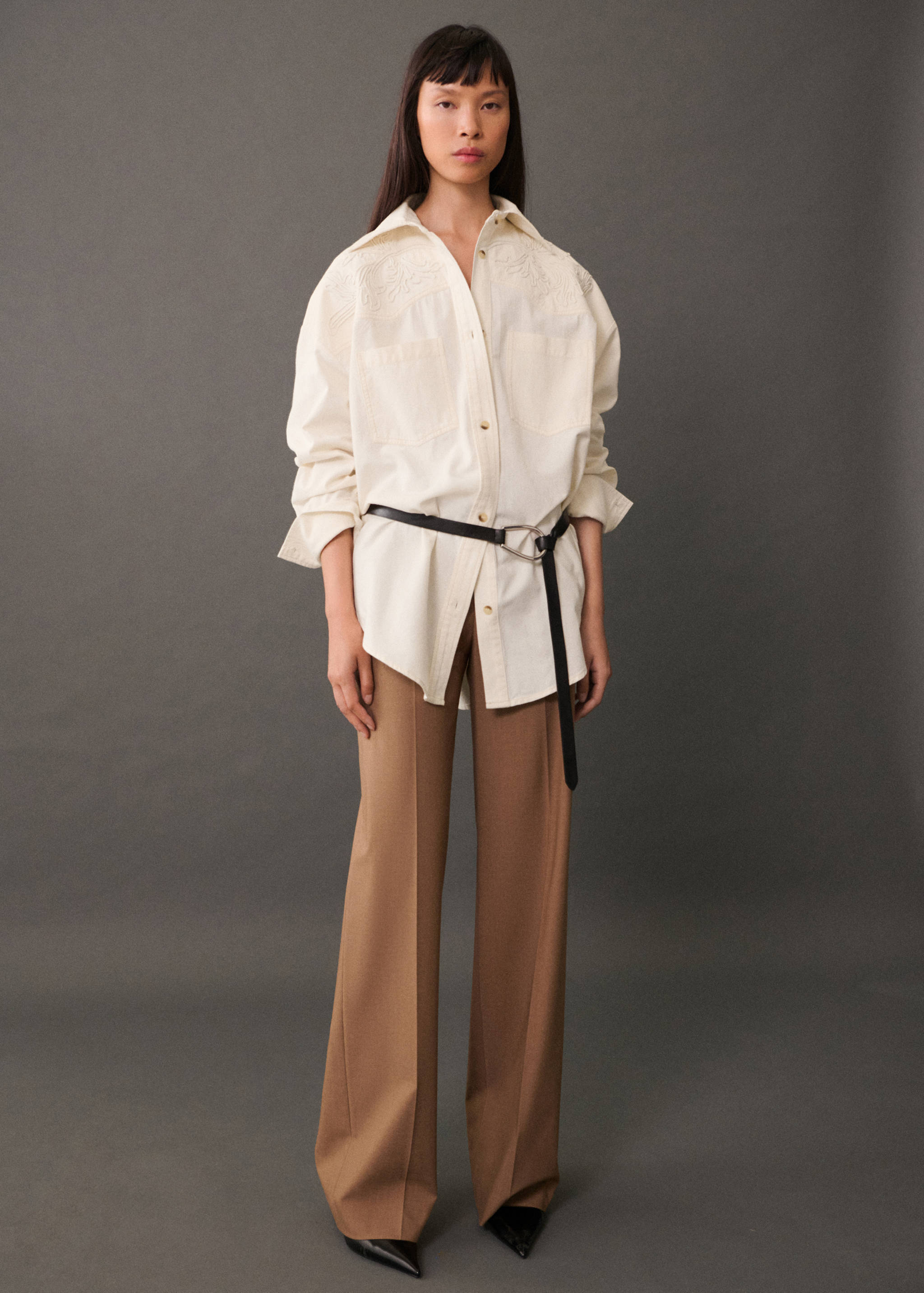 Shirt with decorative stitching - General plane