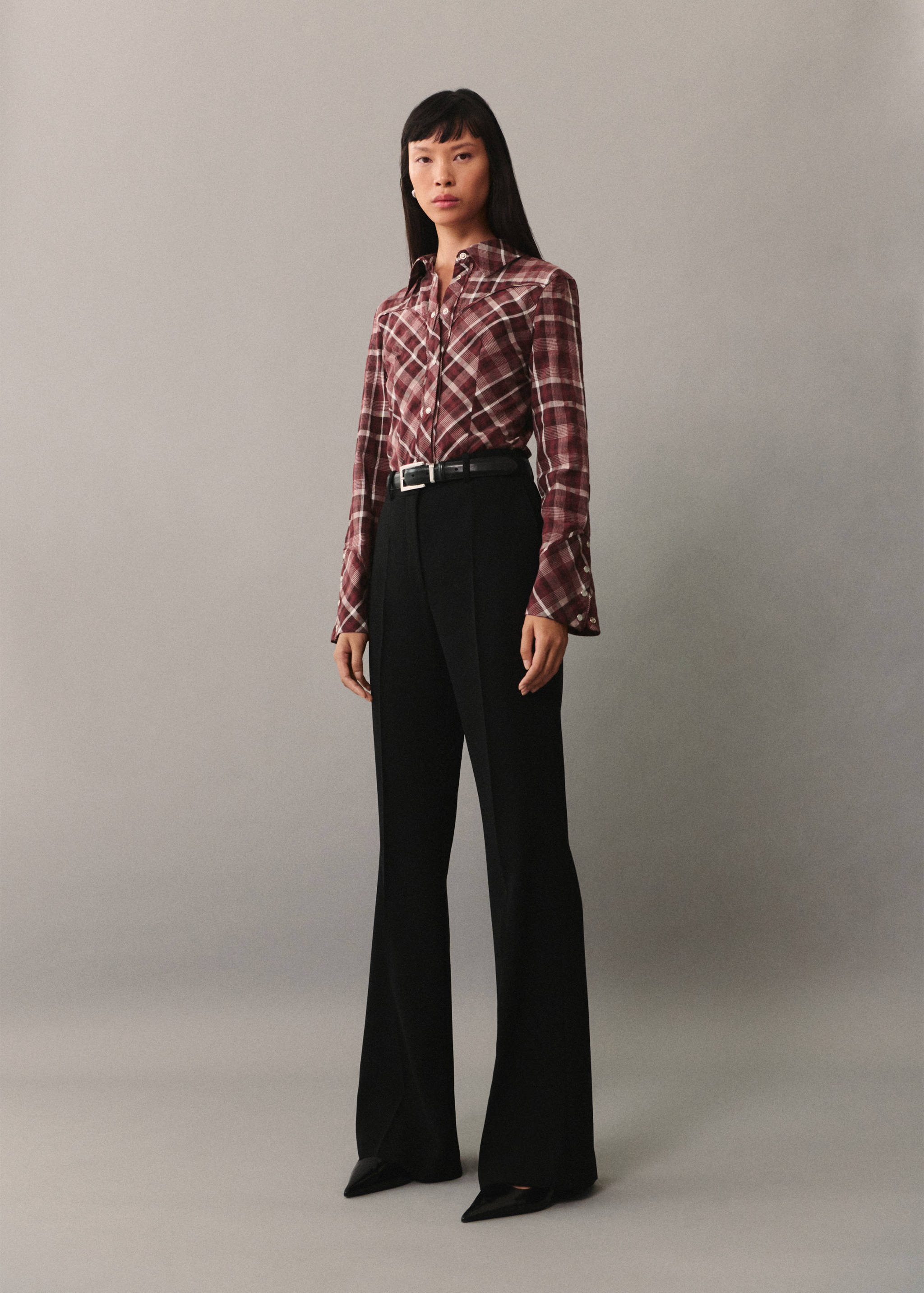 Camisa algodón cuadros - Plano general