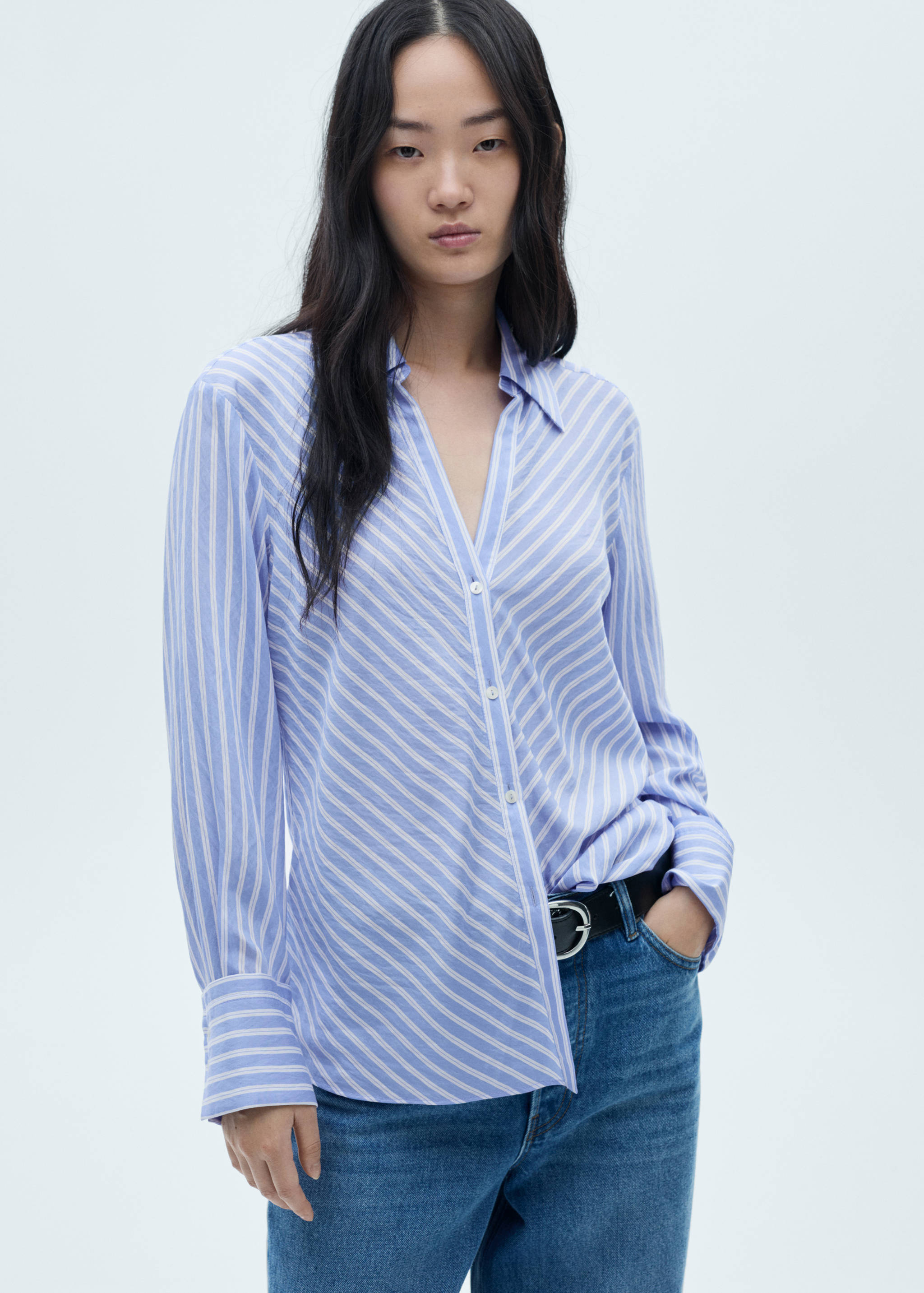 Striped flowy shirt - Medium plane
