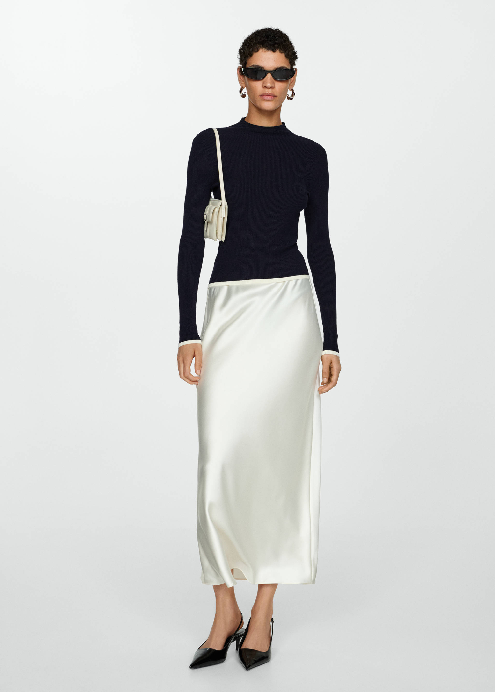 Pull-over côtelé col montant - Plan général