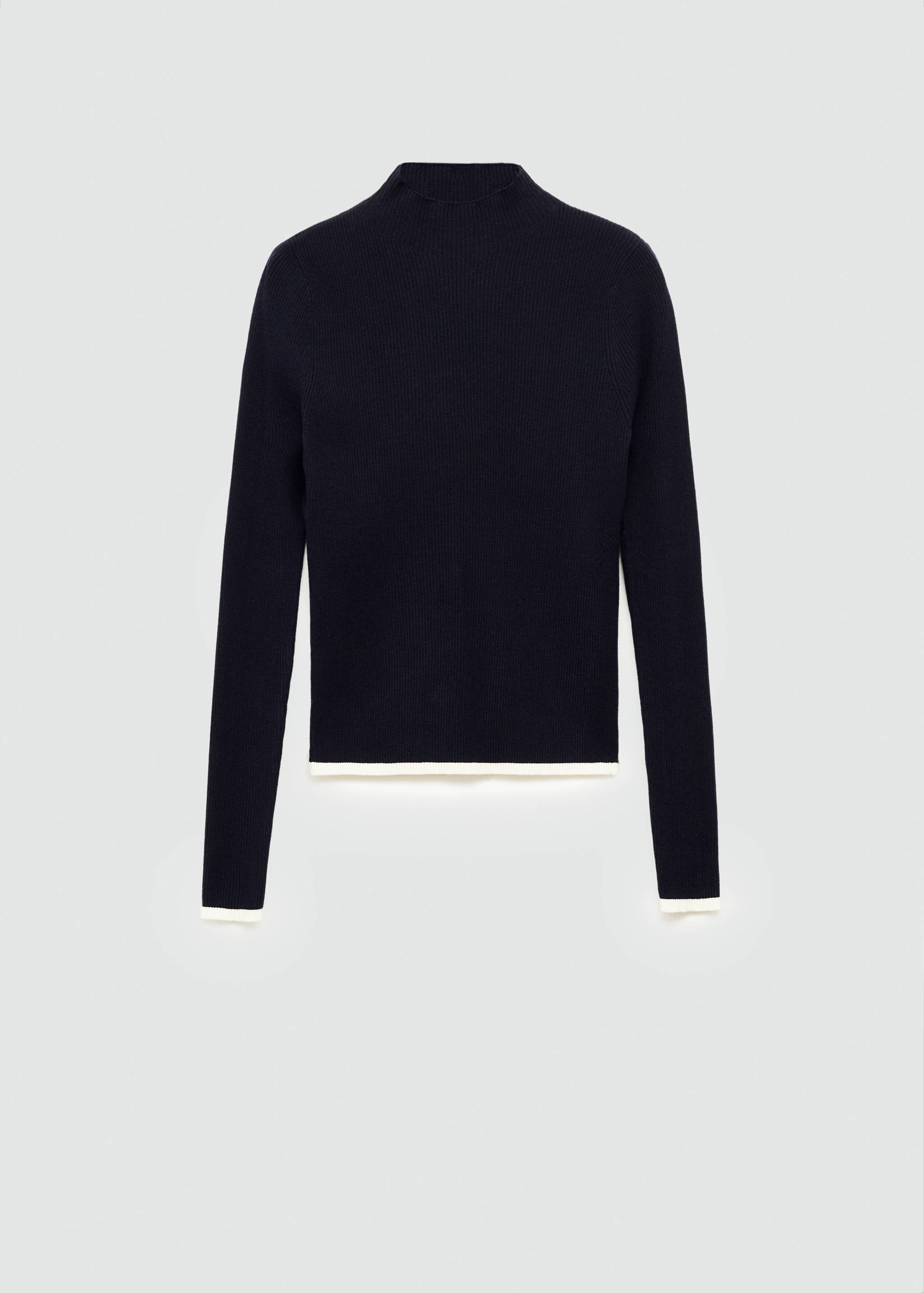 Ribbed sweater with perkins neck - Article without model