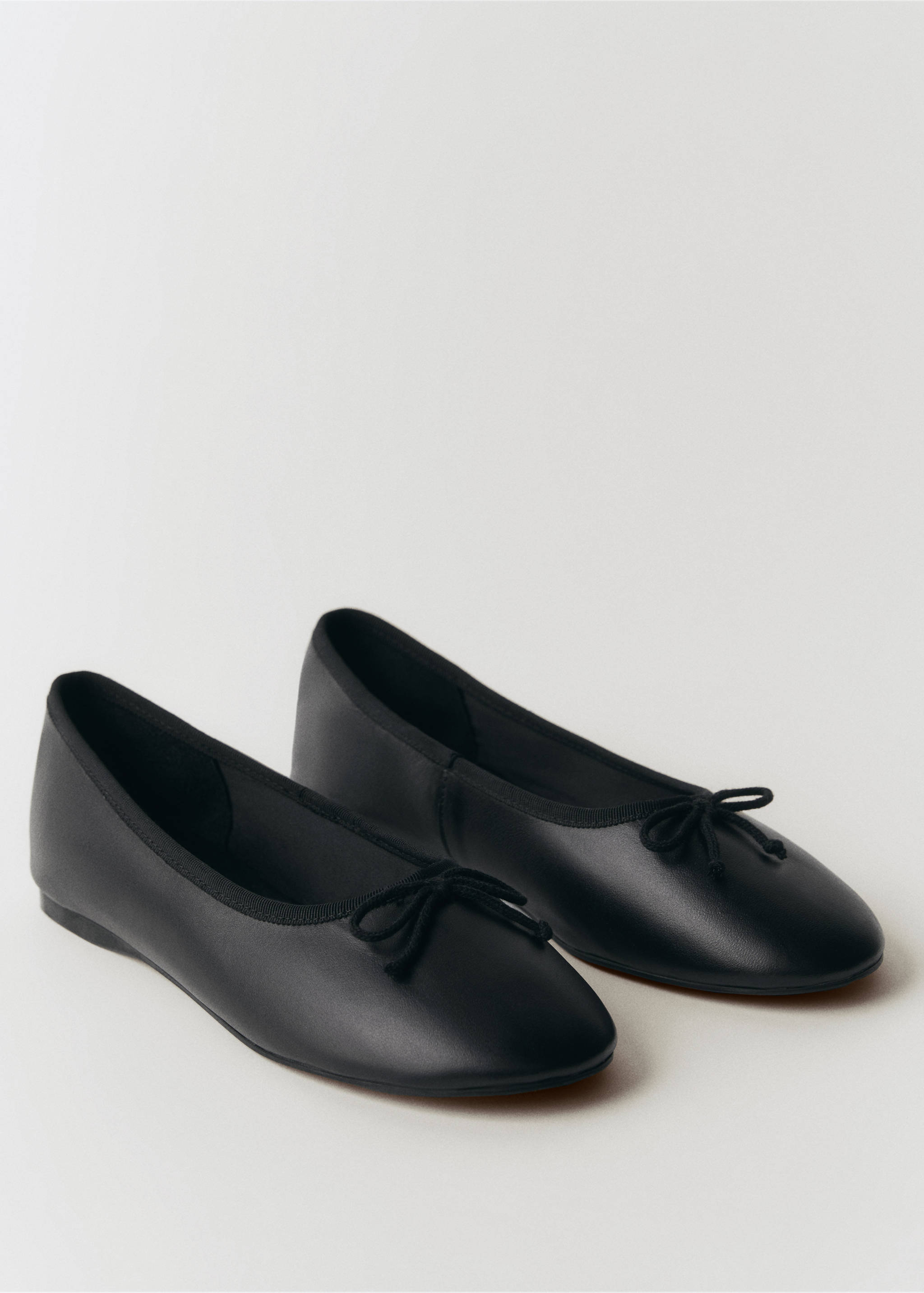 Leather ballet flats with bow - Medium plane