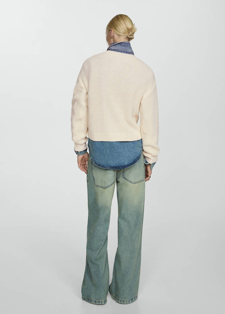 Pearl chunky-knit sweater — Ecru
