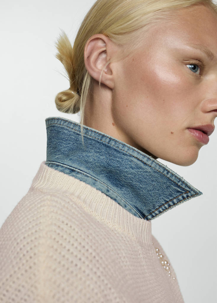 Pearl chunky-knit sweater — Ecru
