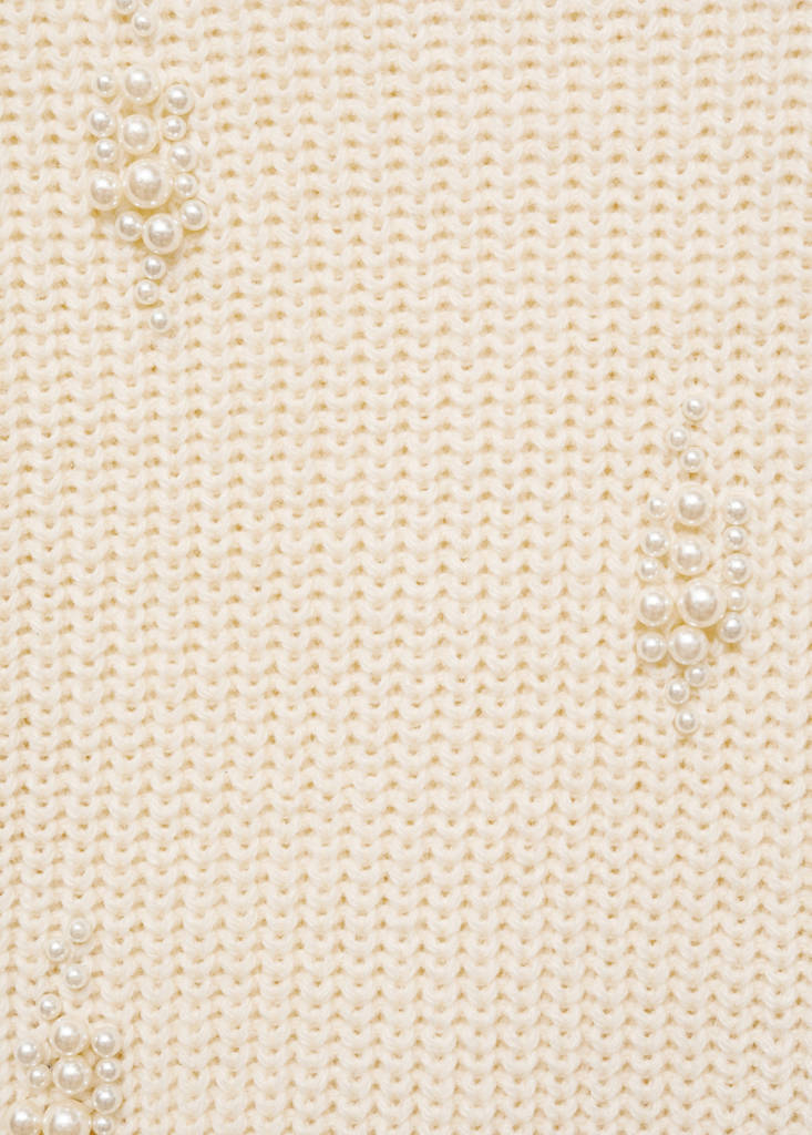 Pearl chunky-knit sweater — Ecru