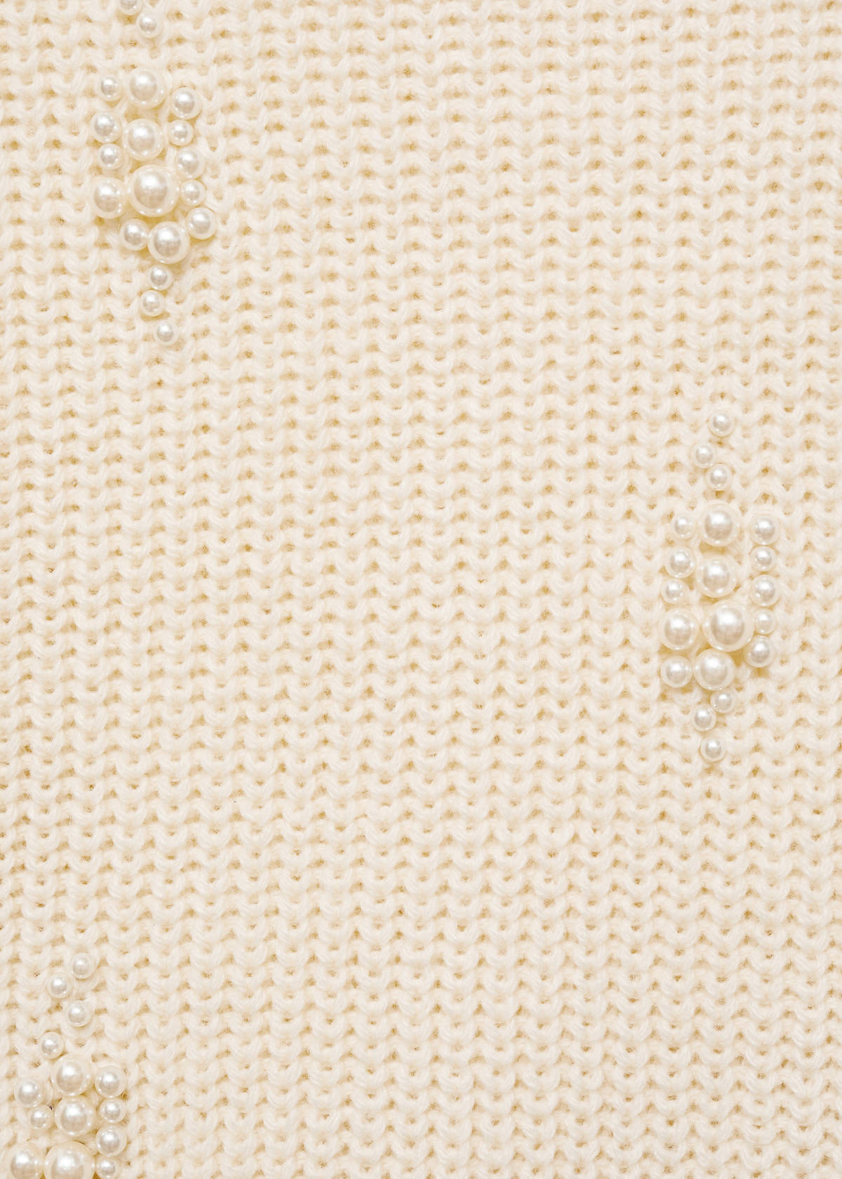 Pearl chunky-knit sweater — Ecru