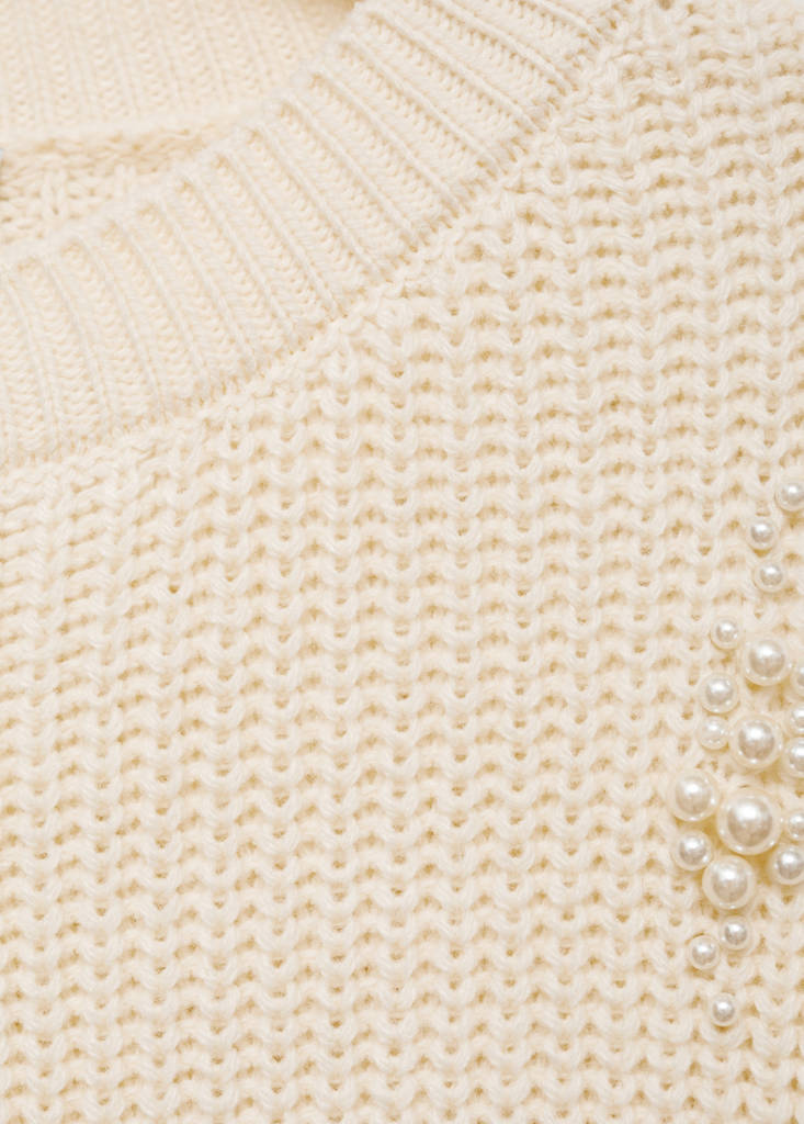 Pearl chunky-knit sweater — Ecru