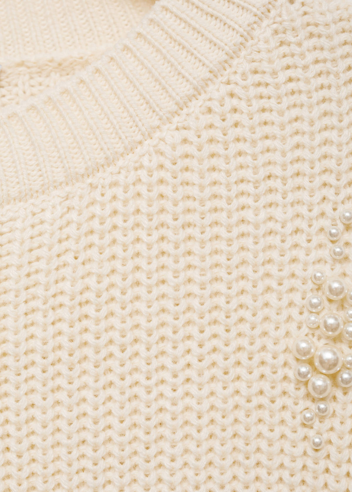 Pearl chunky-knit sweater — Ecru