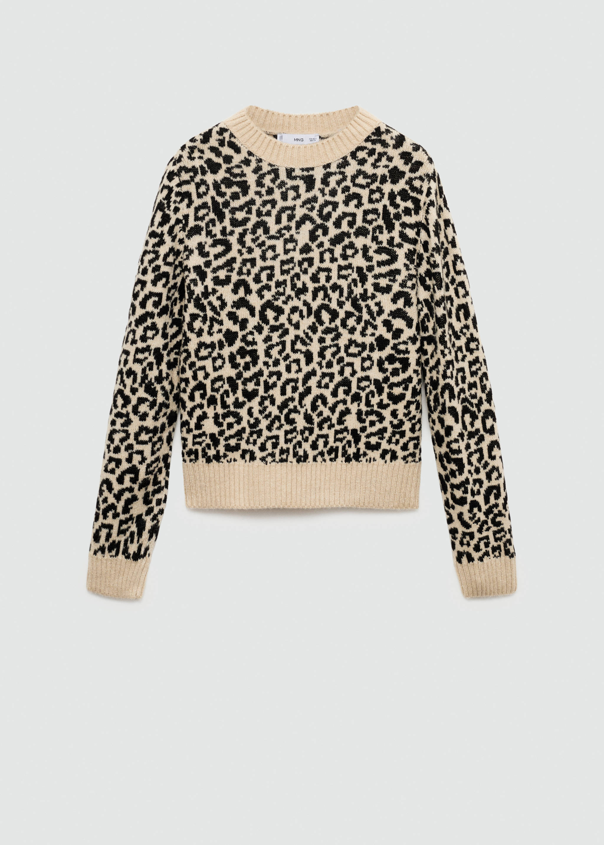 Leopard-print sweater with contrasting trims - Article without model