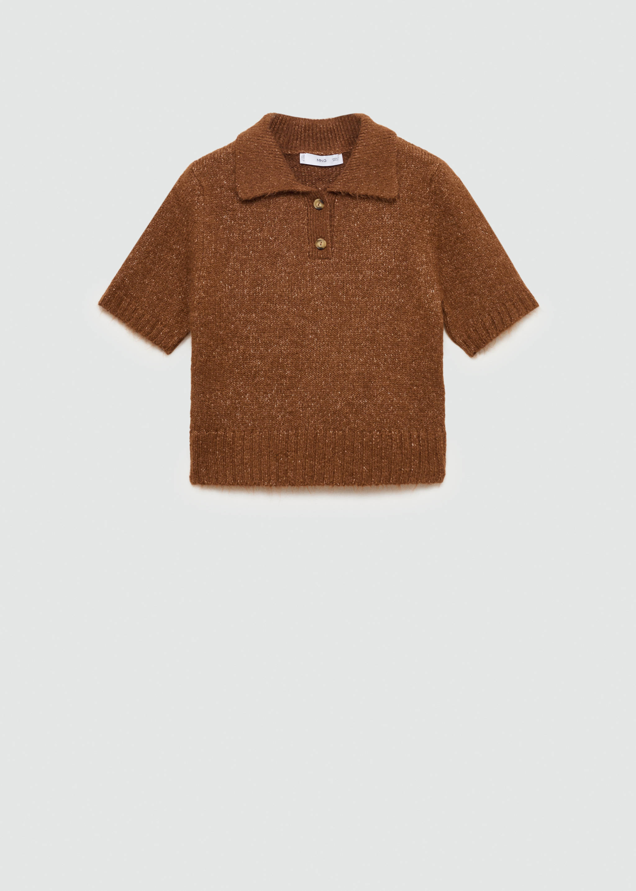 Knitted polo shirt with ribbed details - Article without model