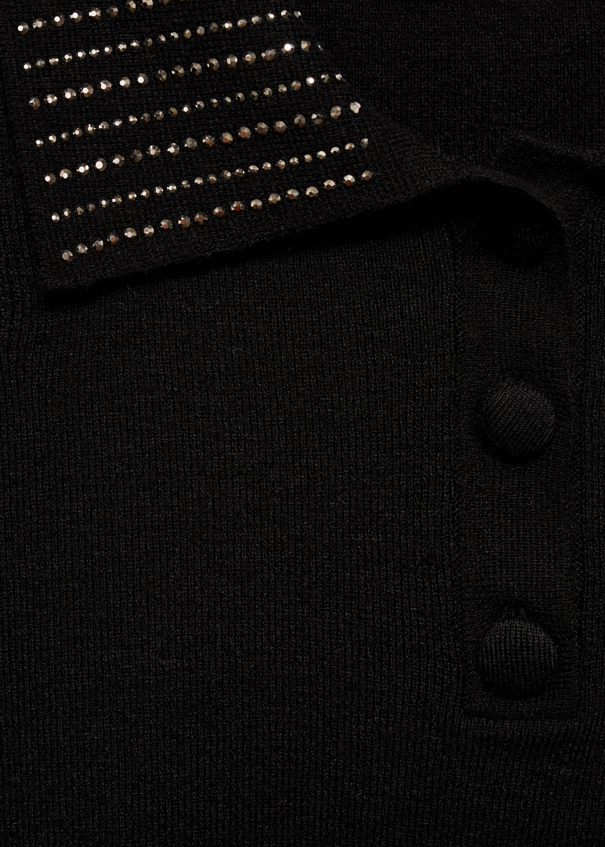 Knitted polo shirt with rhinestone collar - Details of the article 8