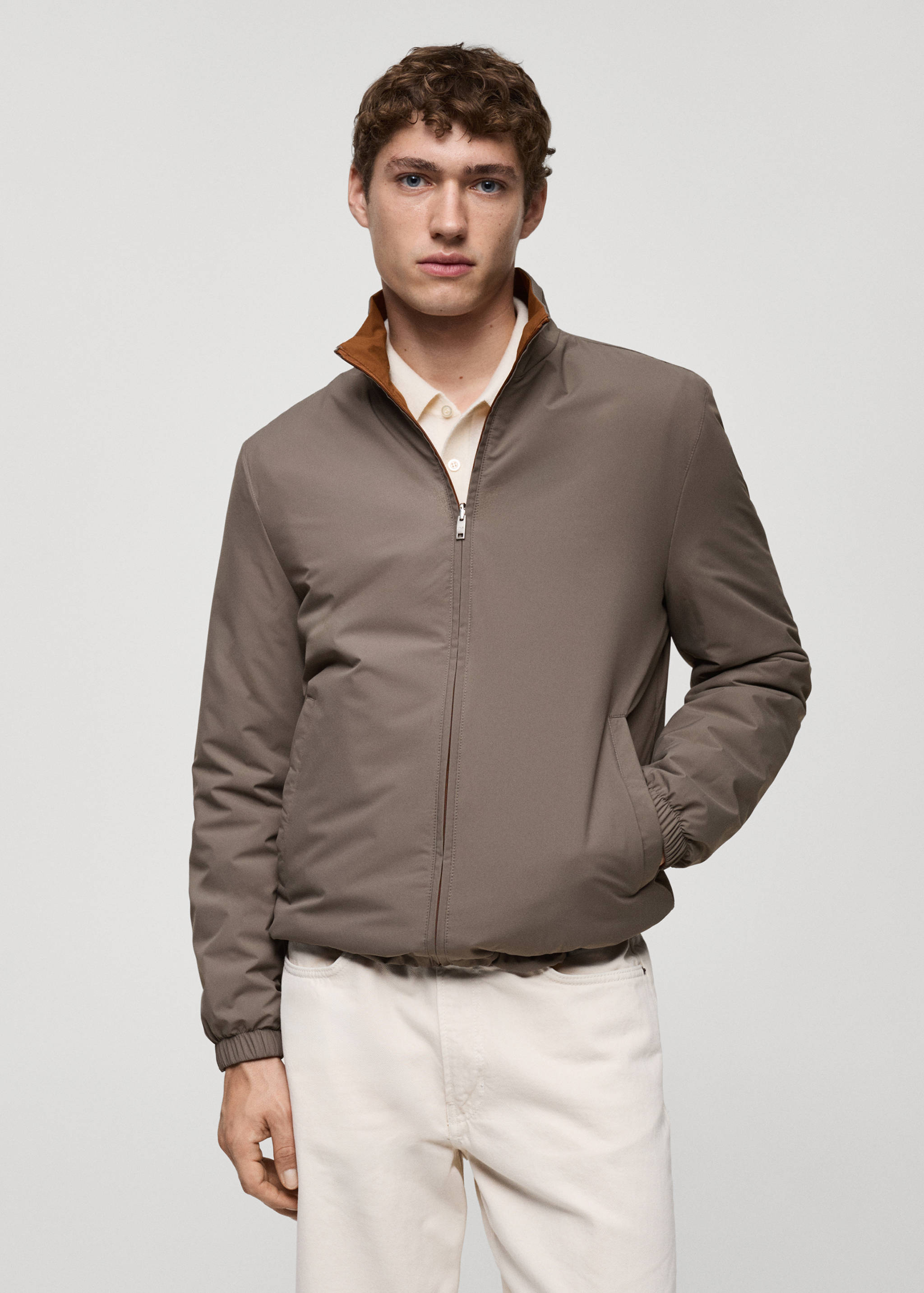 Reversible quilted water-repellent reversible jacket - Medium plane