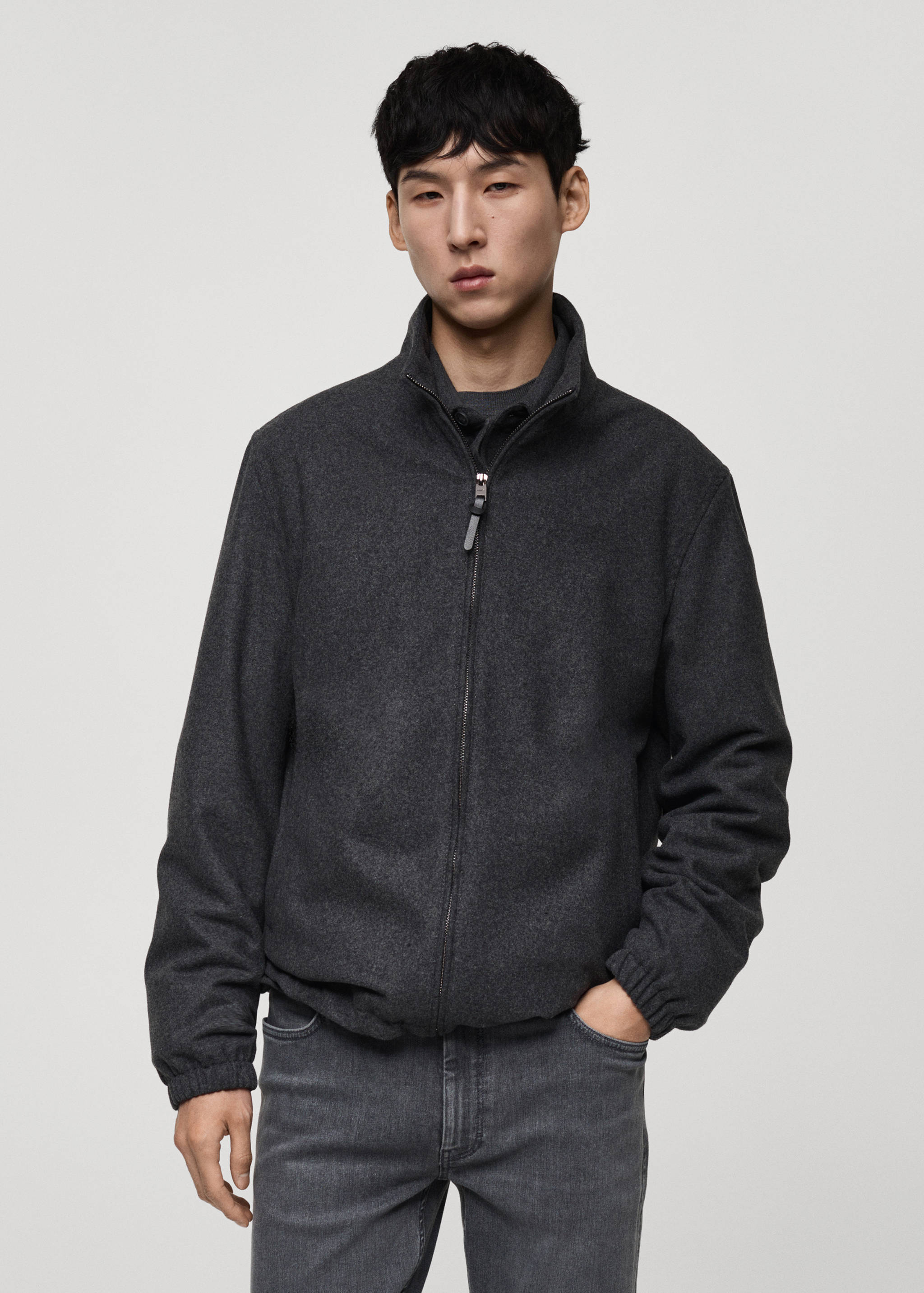 Blouson laine regular-fit - Plan moyen