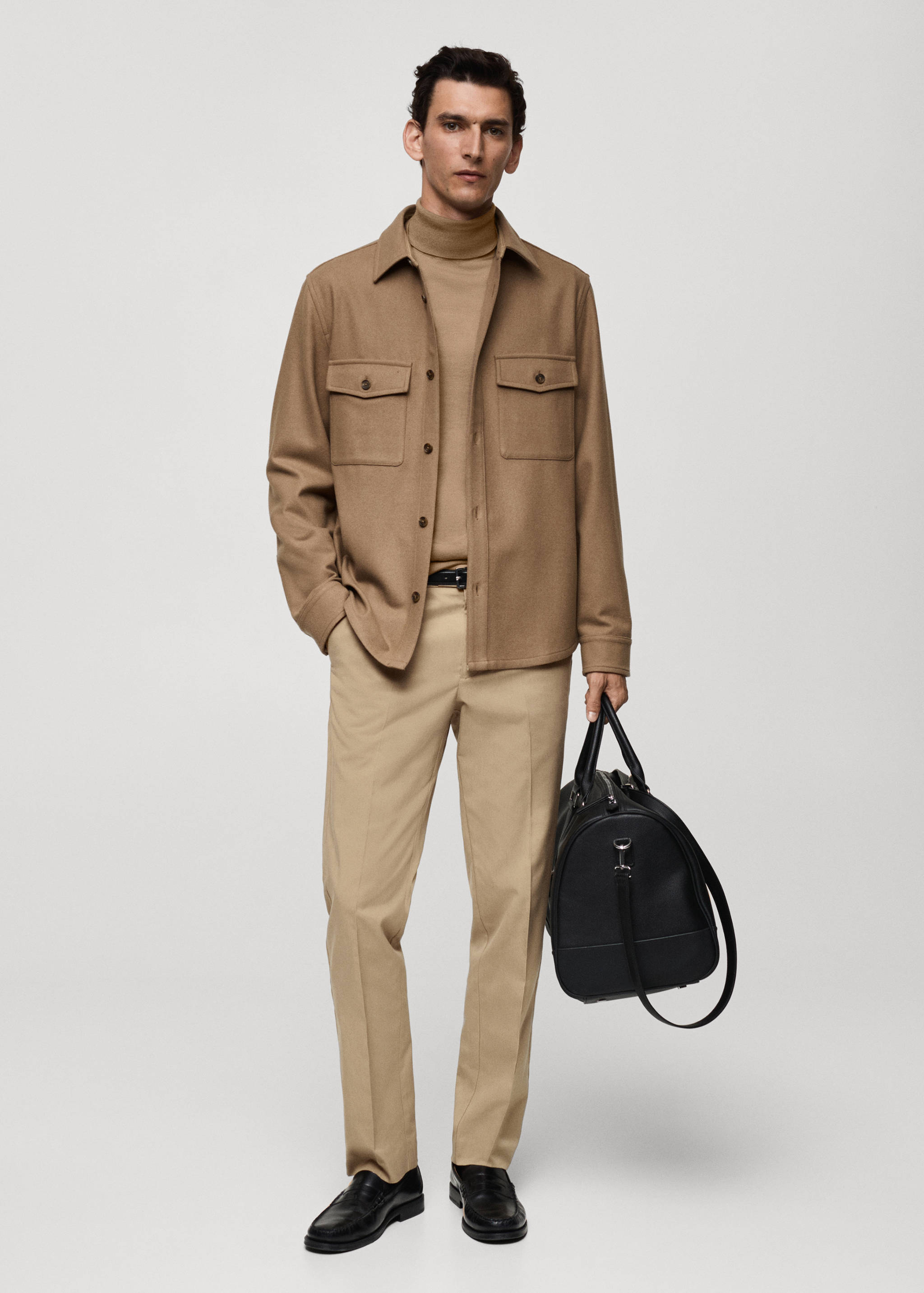 Wool overshirt with pockets - General plane