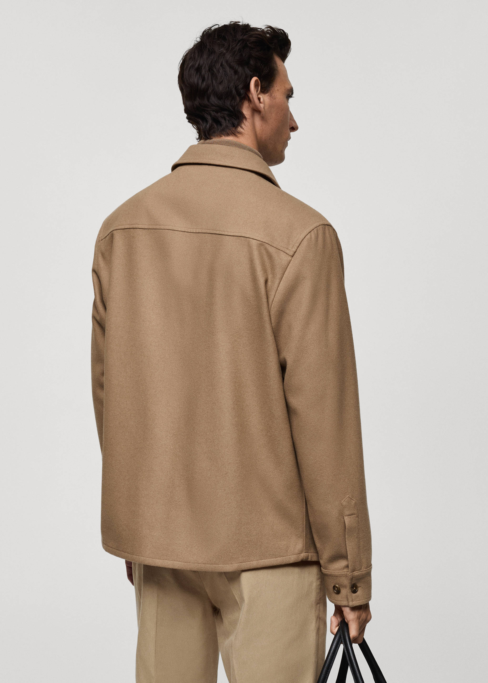 Wool overshirt with pockets - Reverse of the article