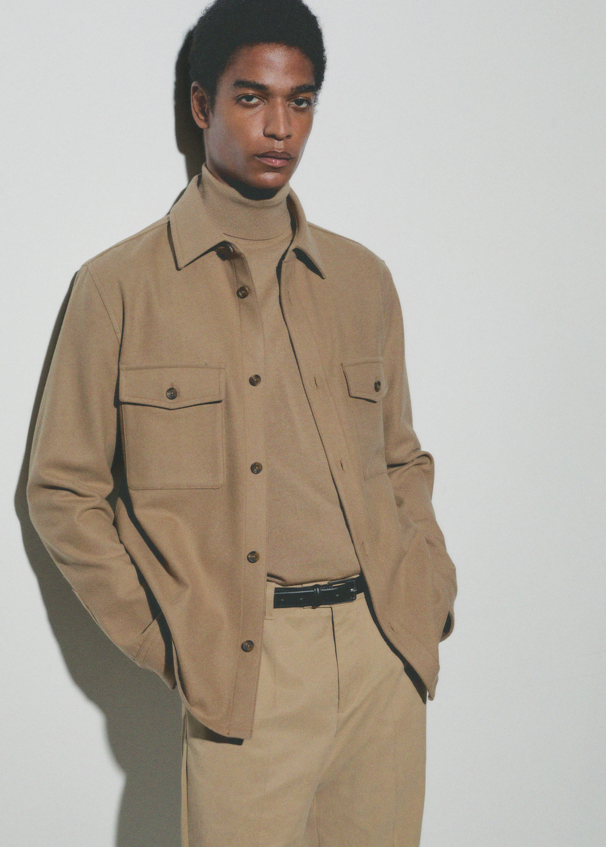 Wool overshirt with pockets - Details of the article 3