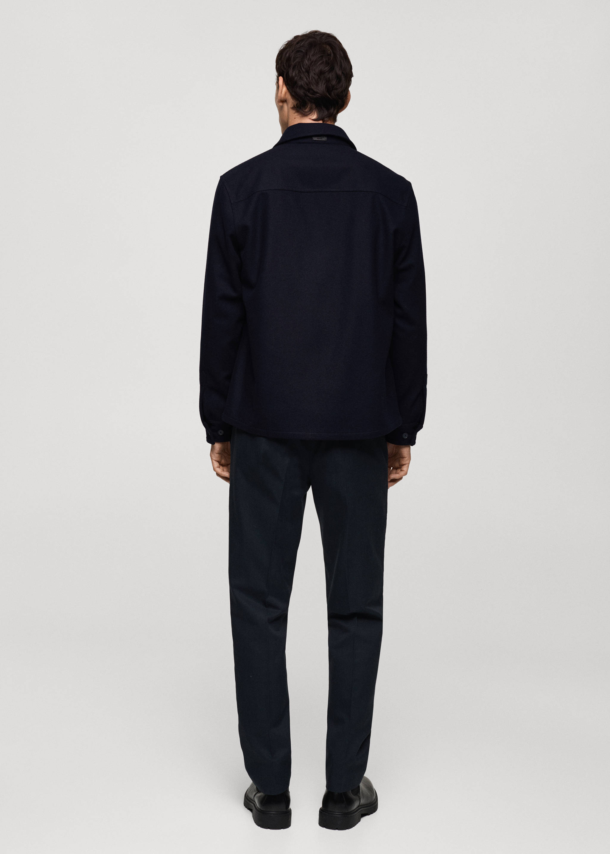 Wool overshirt with pockets - Reverse of the article