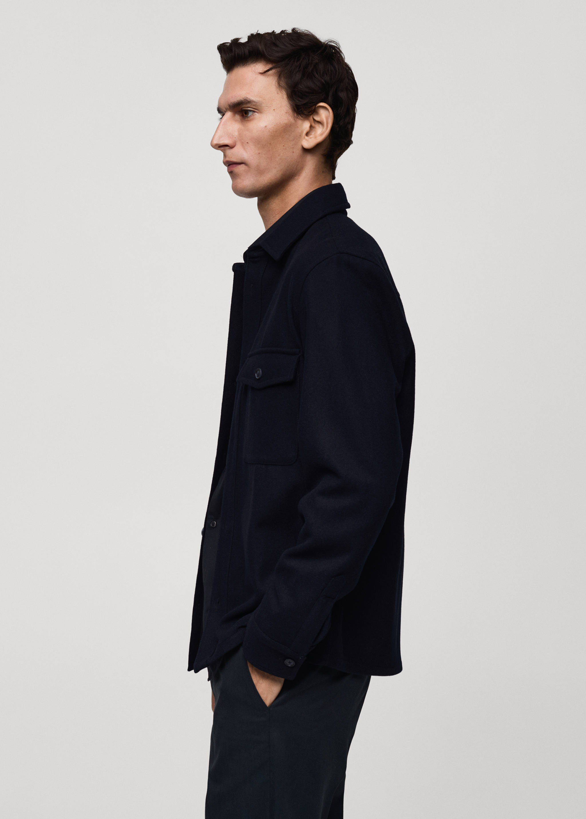 Wool overshirt with pockets - Details of the article 6