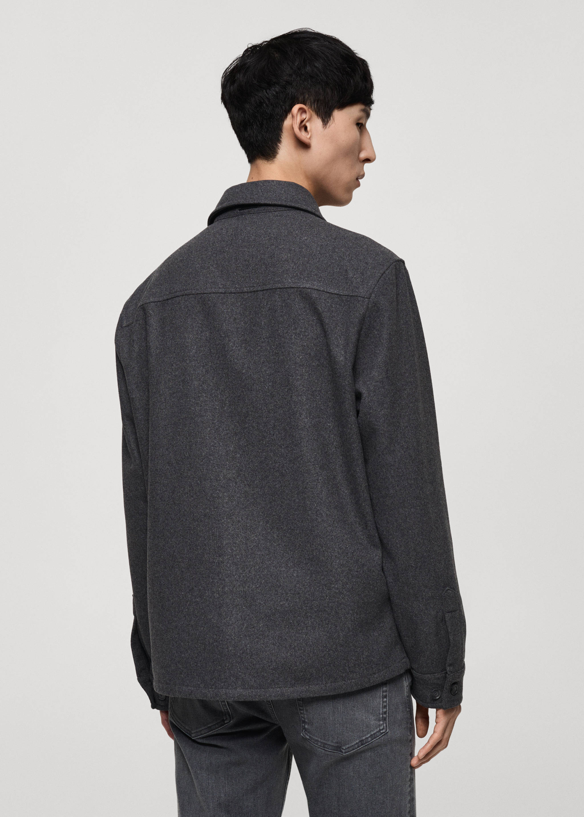 Wool overshirt with pockets - Reverse of the article