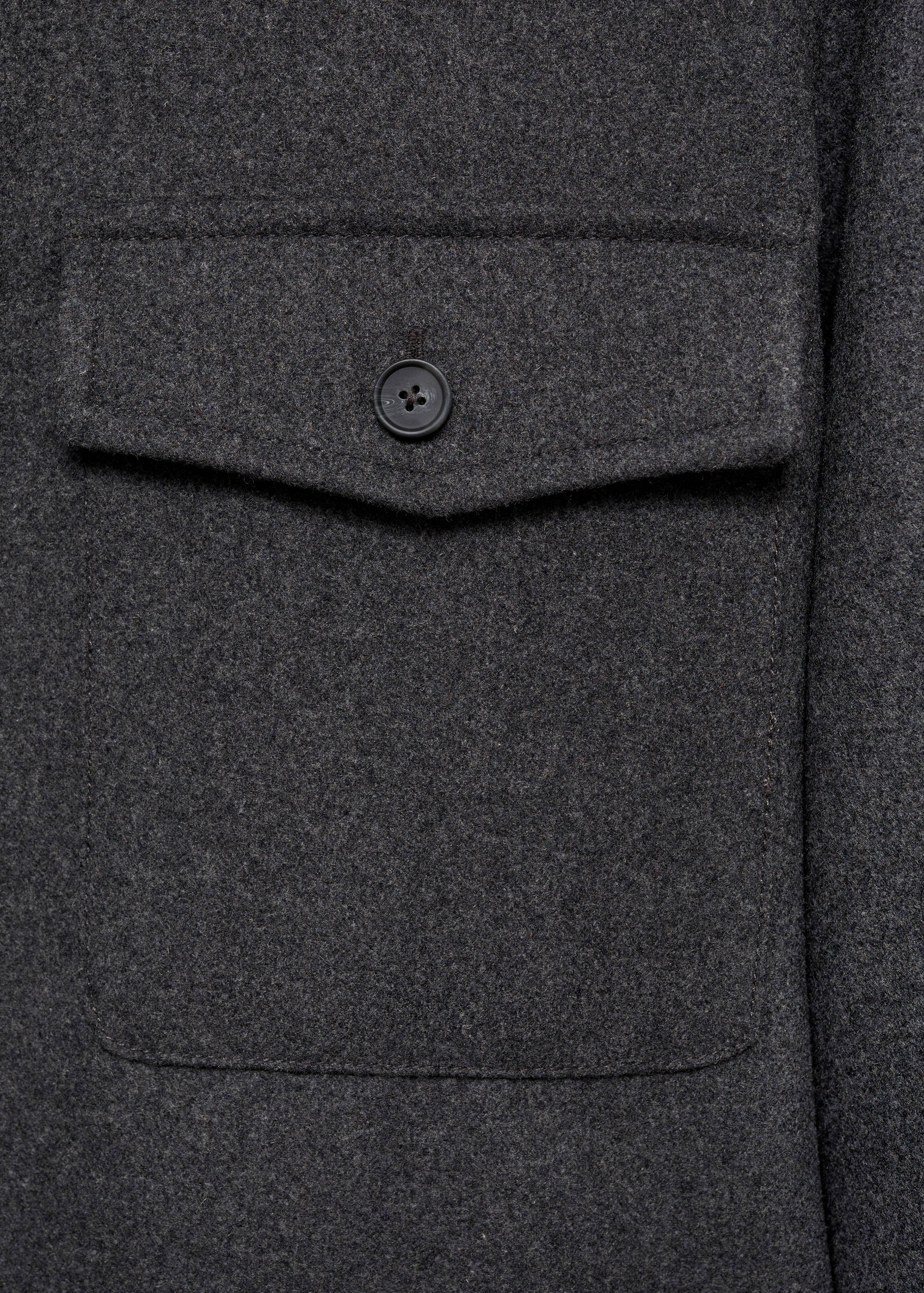 Wool overshirt with pockets - Details of the article 0