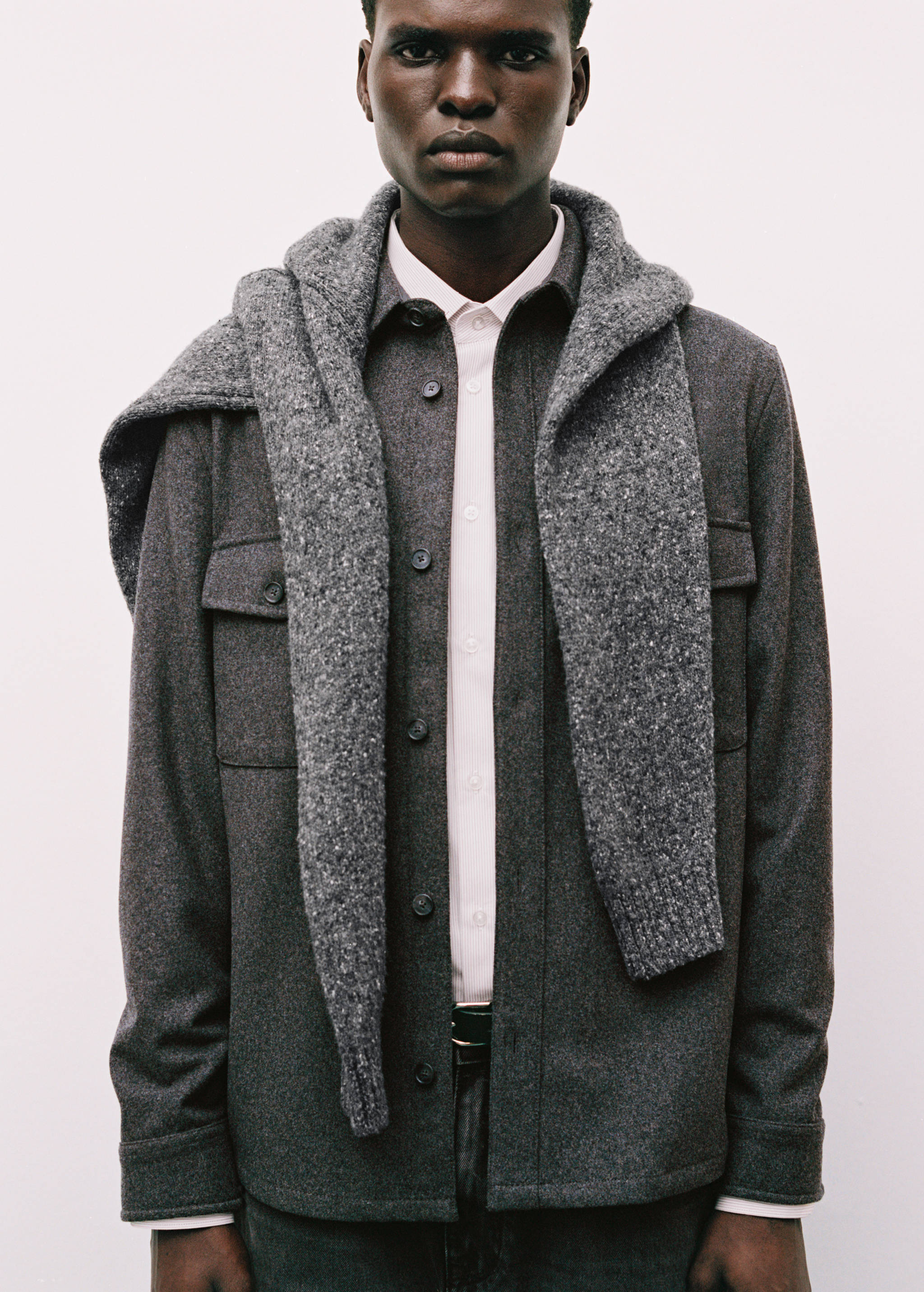 Wool overshirt with pockets - Details of the article 3