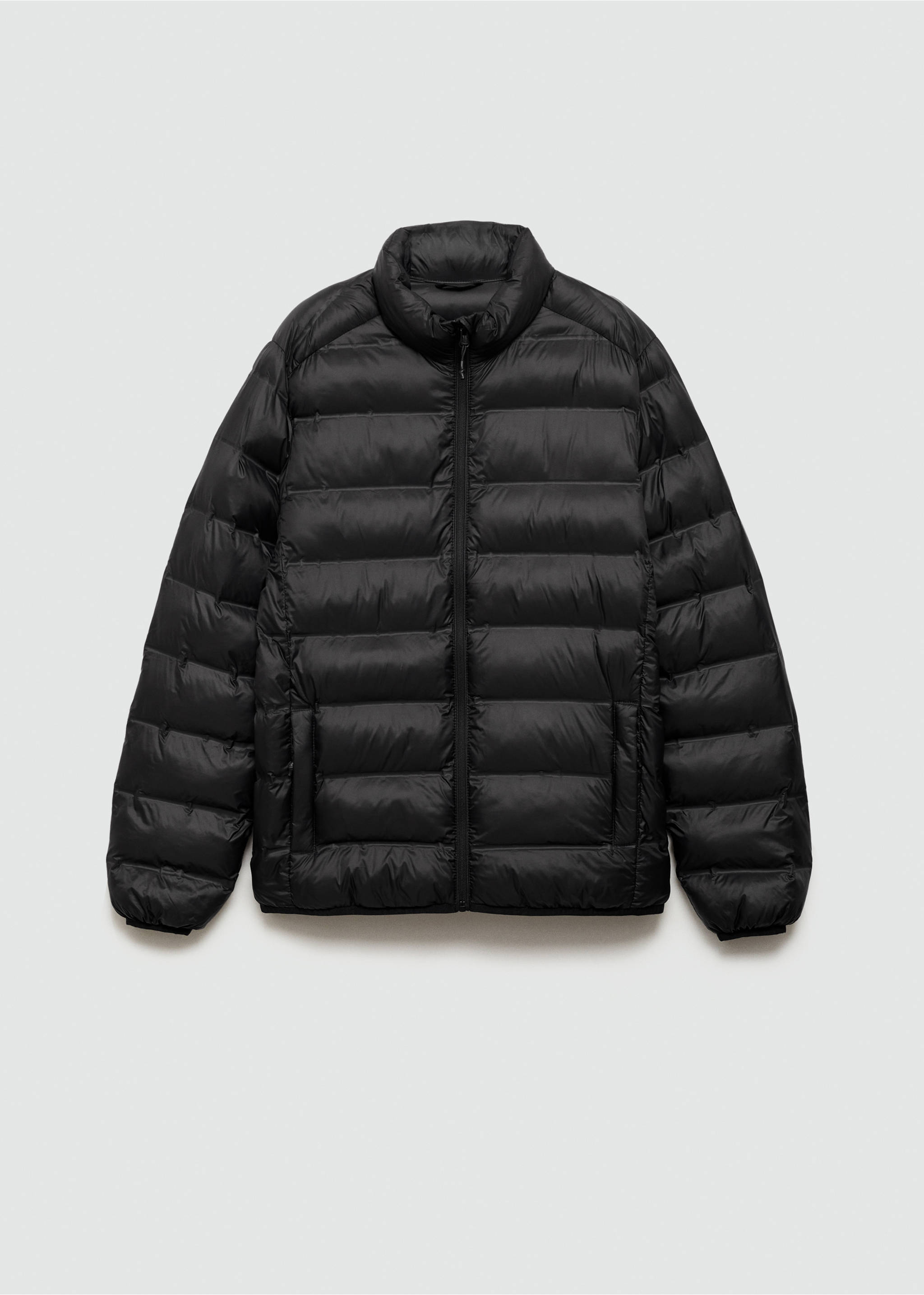 Side-zip puffer coat - Article without model, Black. Ref: 77005972-00.