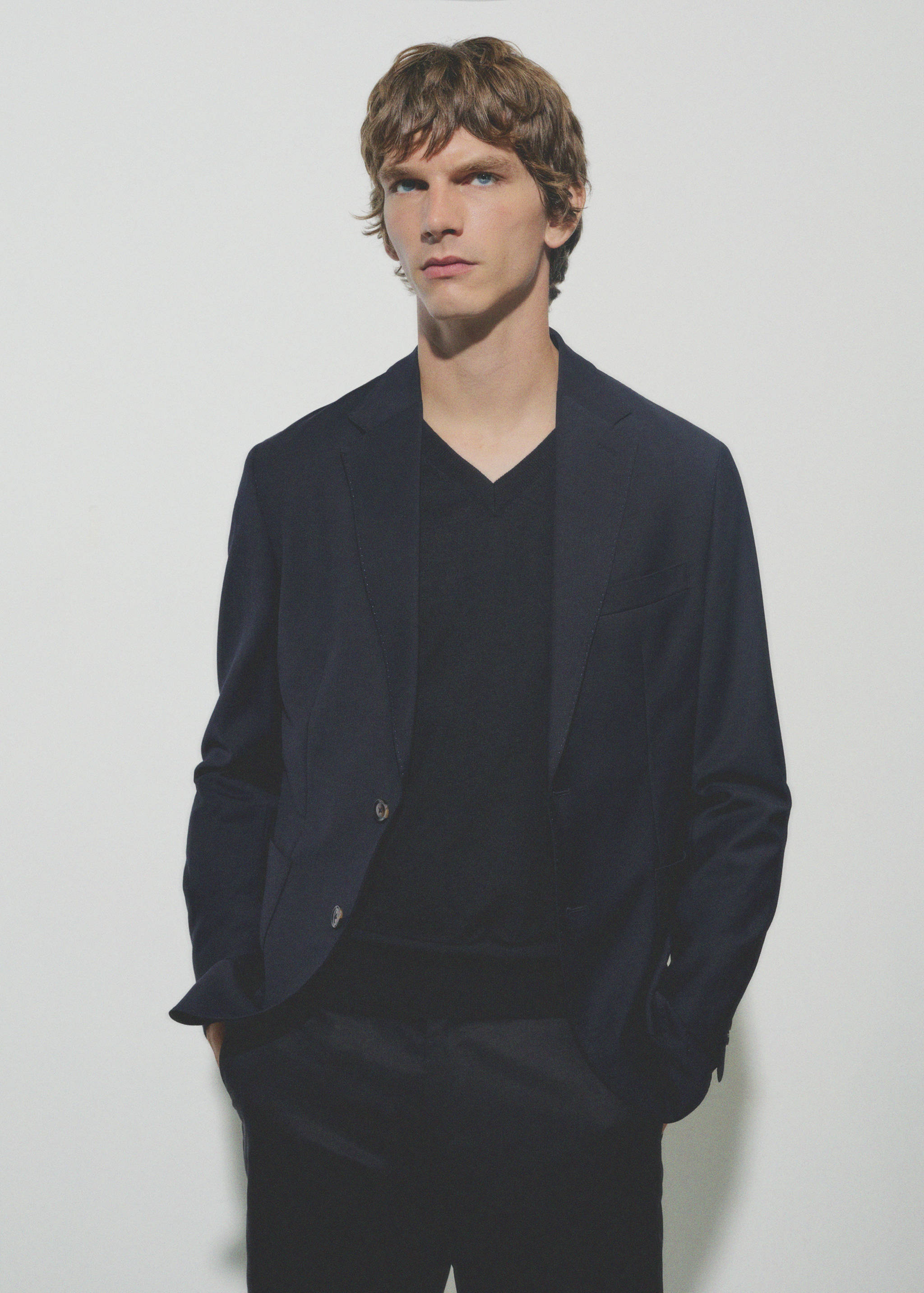 羊毛修身口袋牛仔裤 - null