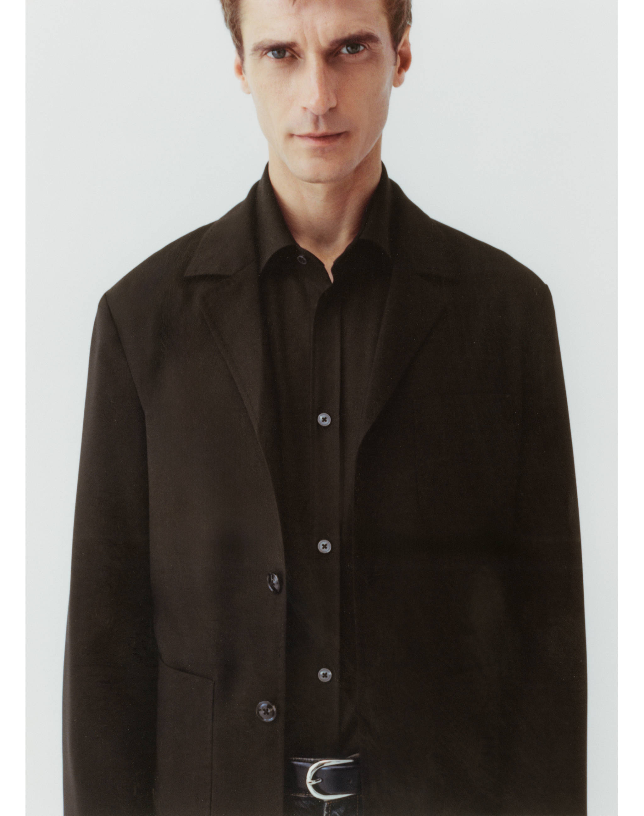 100%羊毛修身西装外套 - null