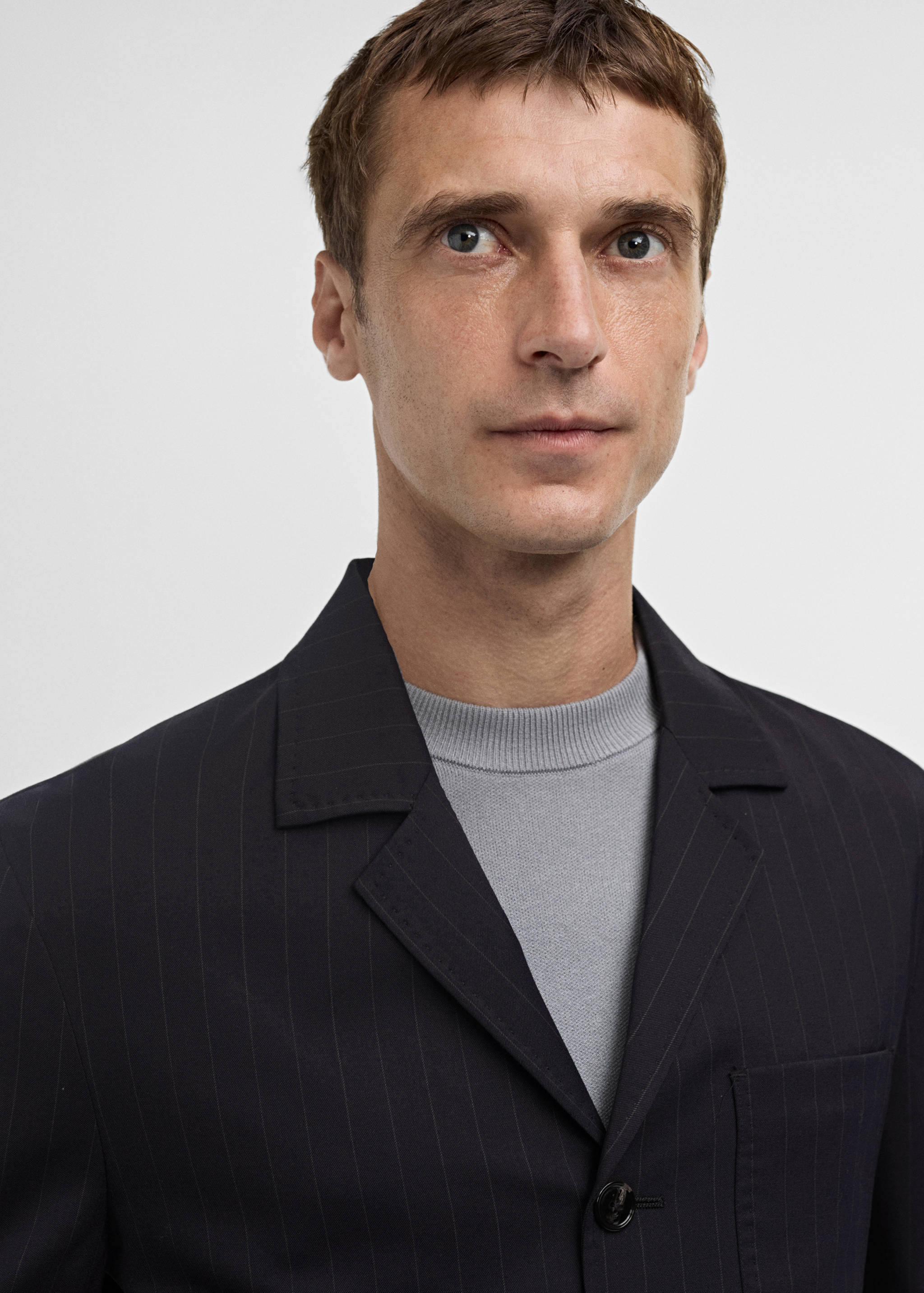 Veste costume laine slim-fit rayures - Détail de l'article 1