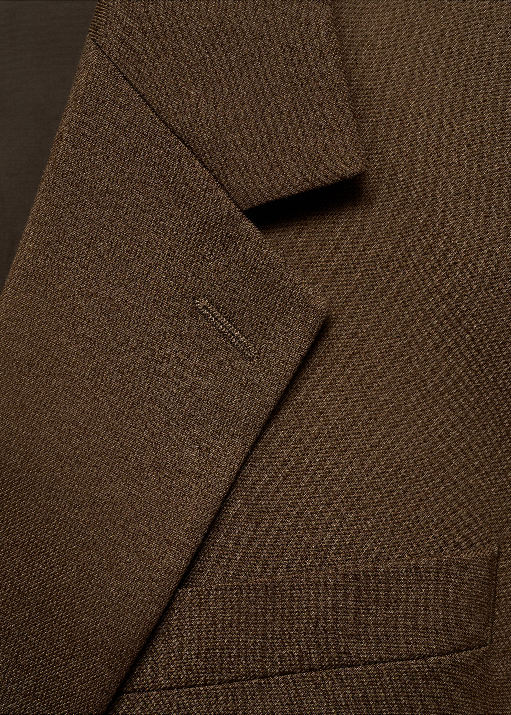 Костюмный пиджак slim fit с двубортной застежкой - Деталь изделия 8, Коричневый. Ref: 77005978-00.