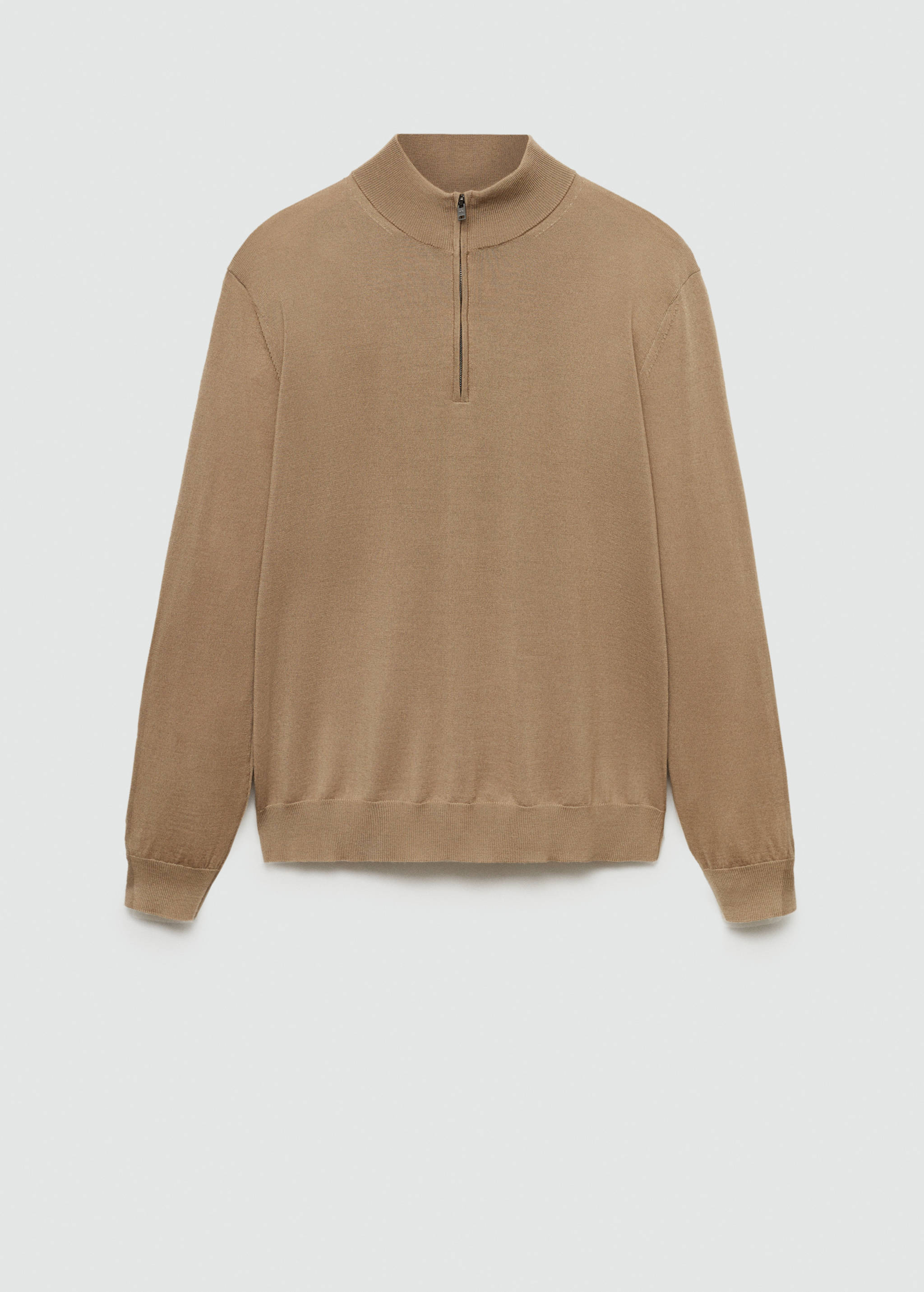 100% merino wool sweater with zip-neck - Article without model