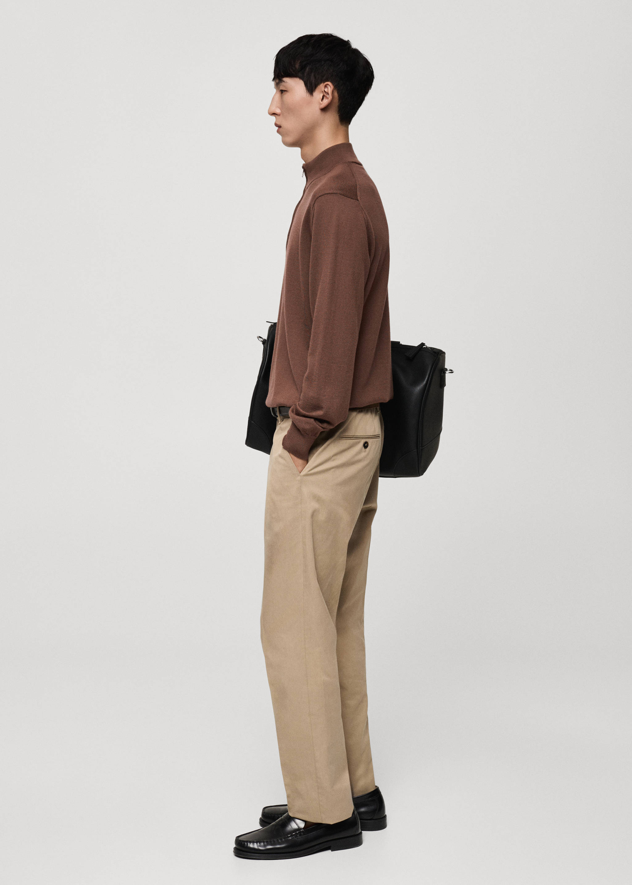 100% merino wool sweater with zip-neck - Details of the article 6