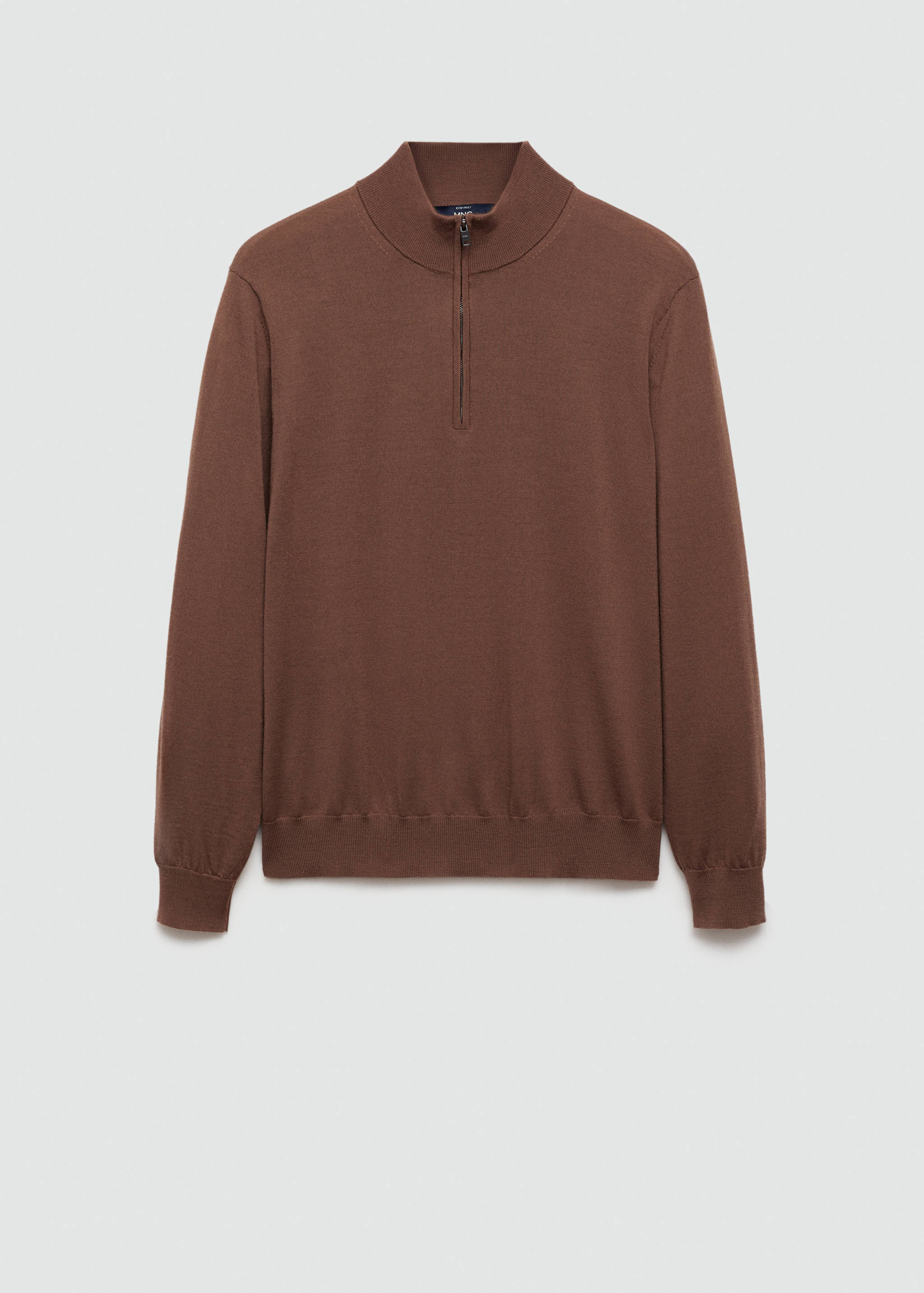 Pull-over 100 % laine mérinos col zippé - Article sans modèle
