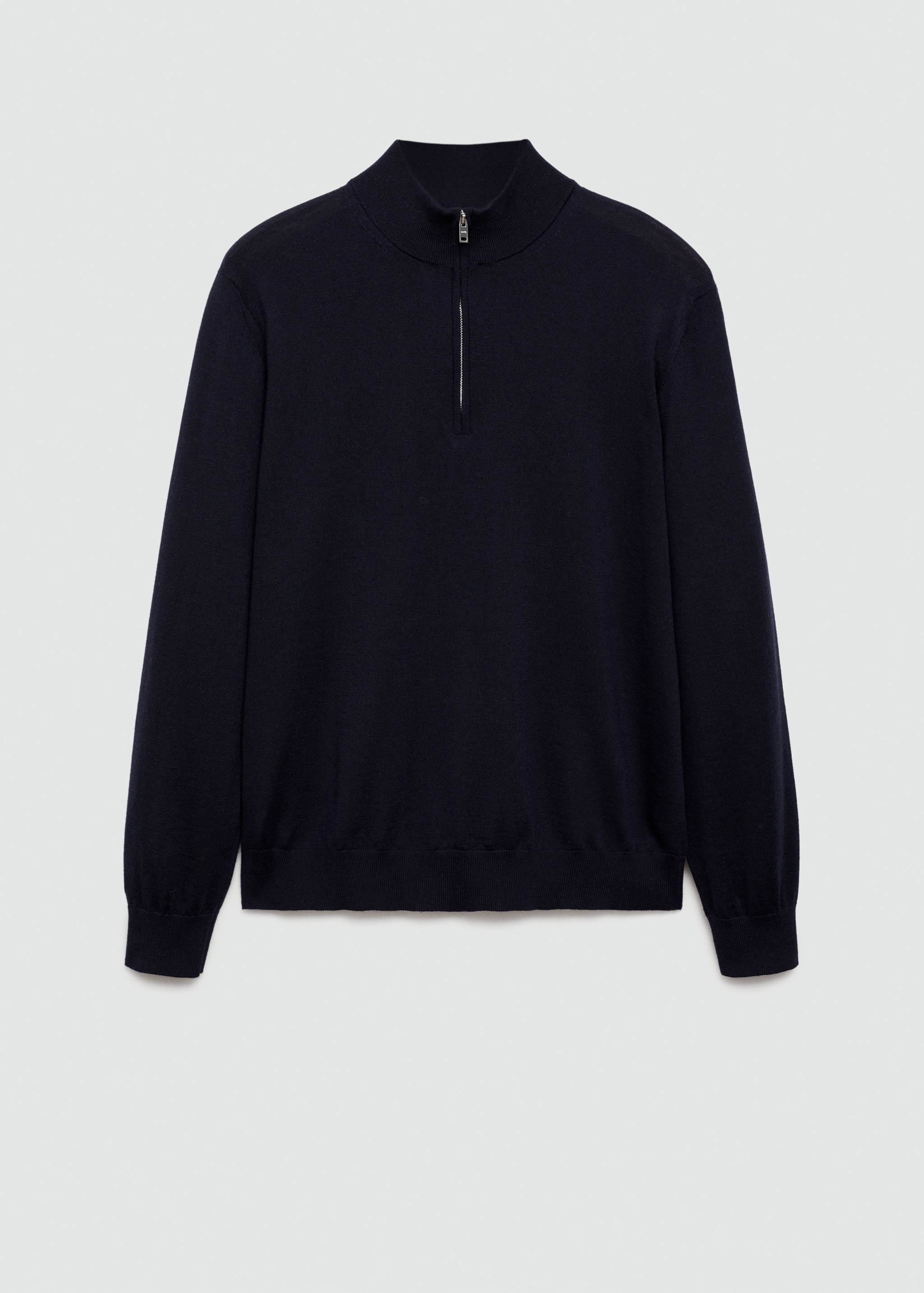 100% merino wool sweater with zip-neck - Article without model