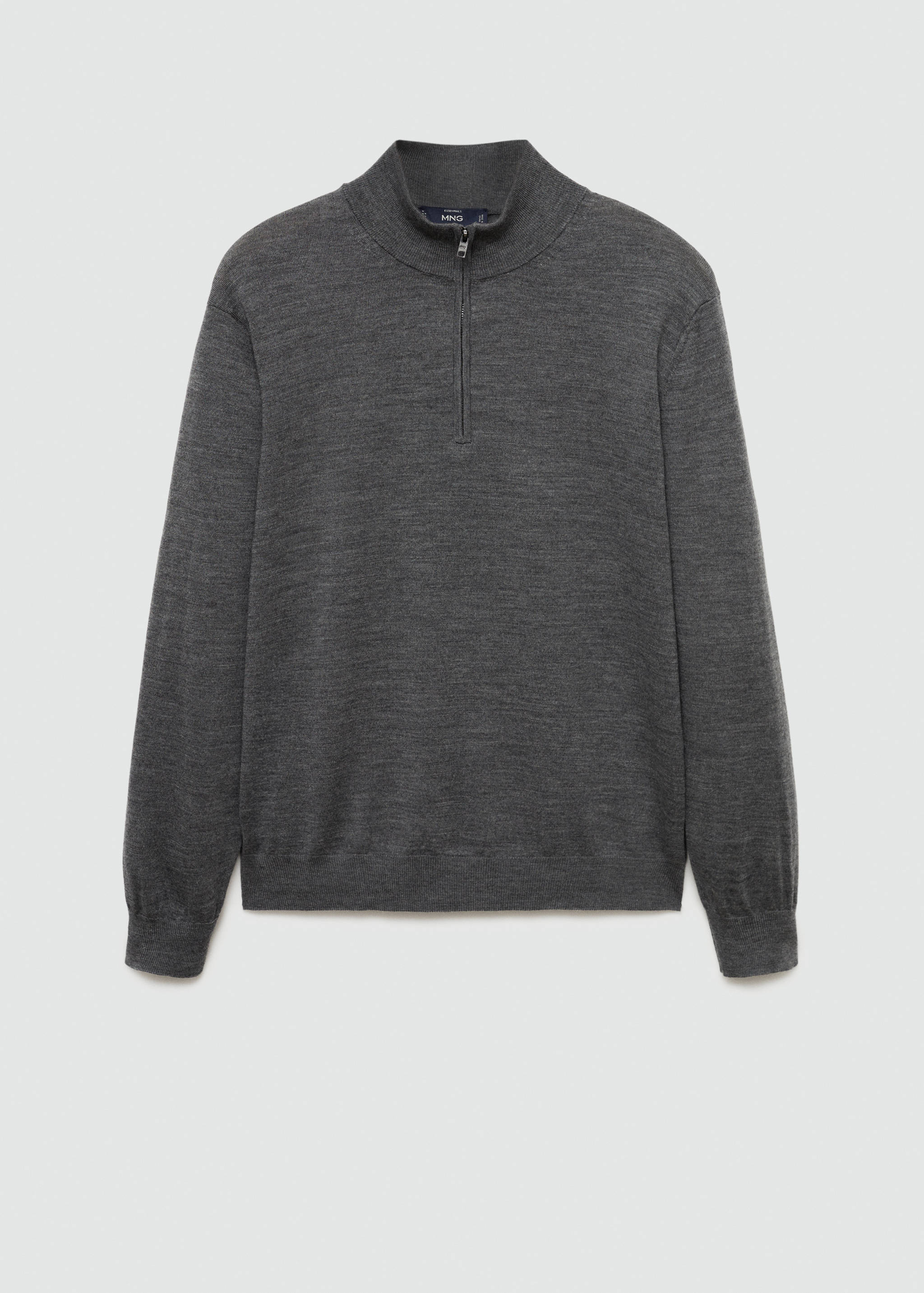 100% merino wool sweater with zip-neck - Article without model