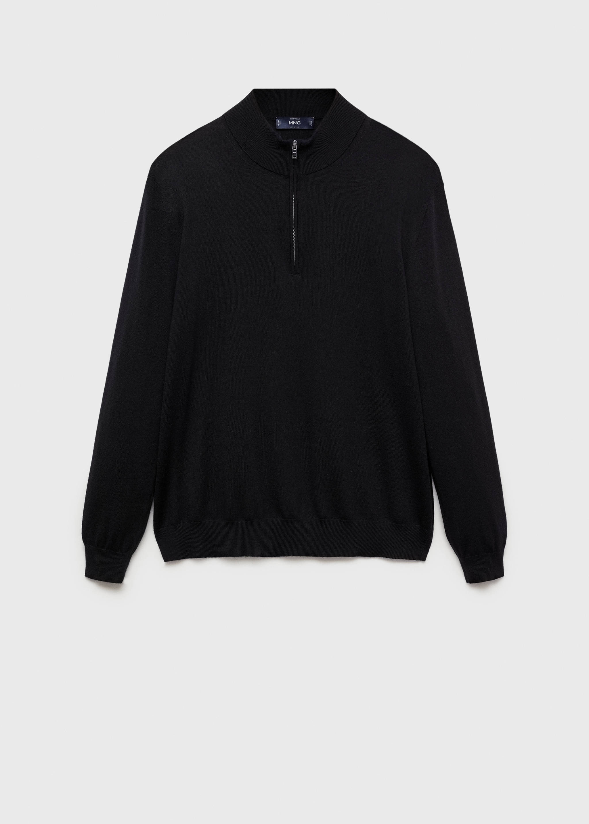 100% merino wool sweater with zip-neck - Article without model