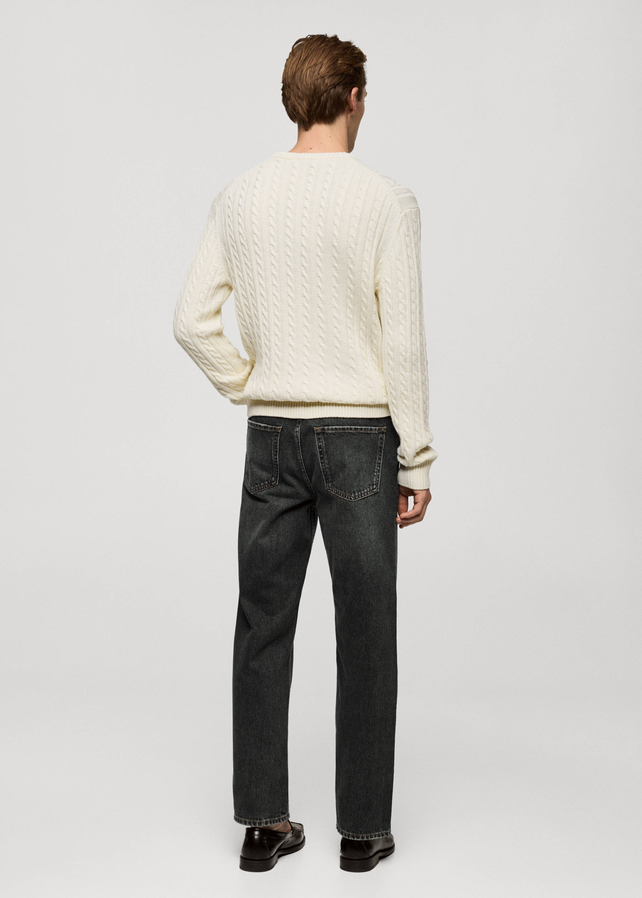 Cable-knit cotton-blend sweater - Reverse of the article