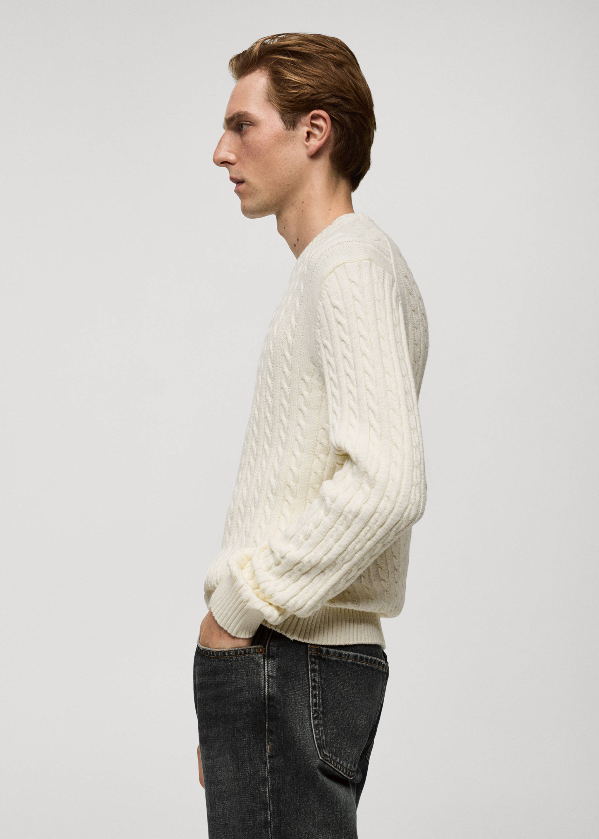 Cable-knit cotton-blend sweater - Details of the article 2