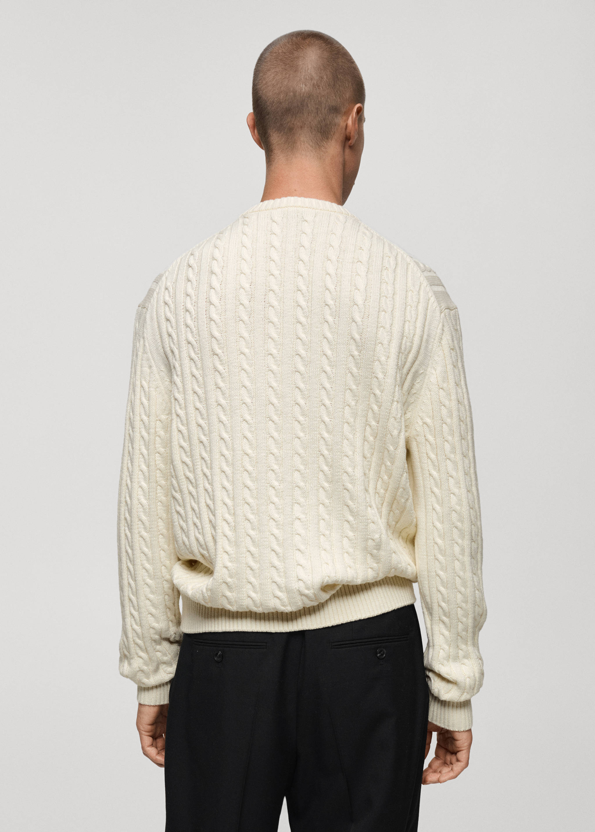 Cable-knit cotton-blend sweater - Reverse of the article