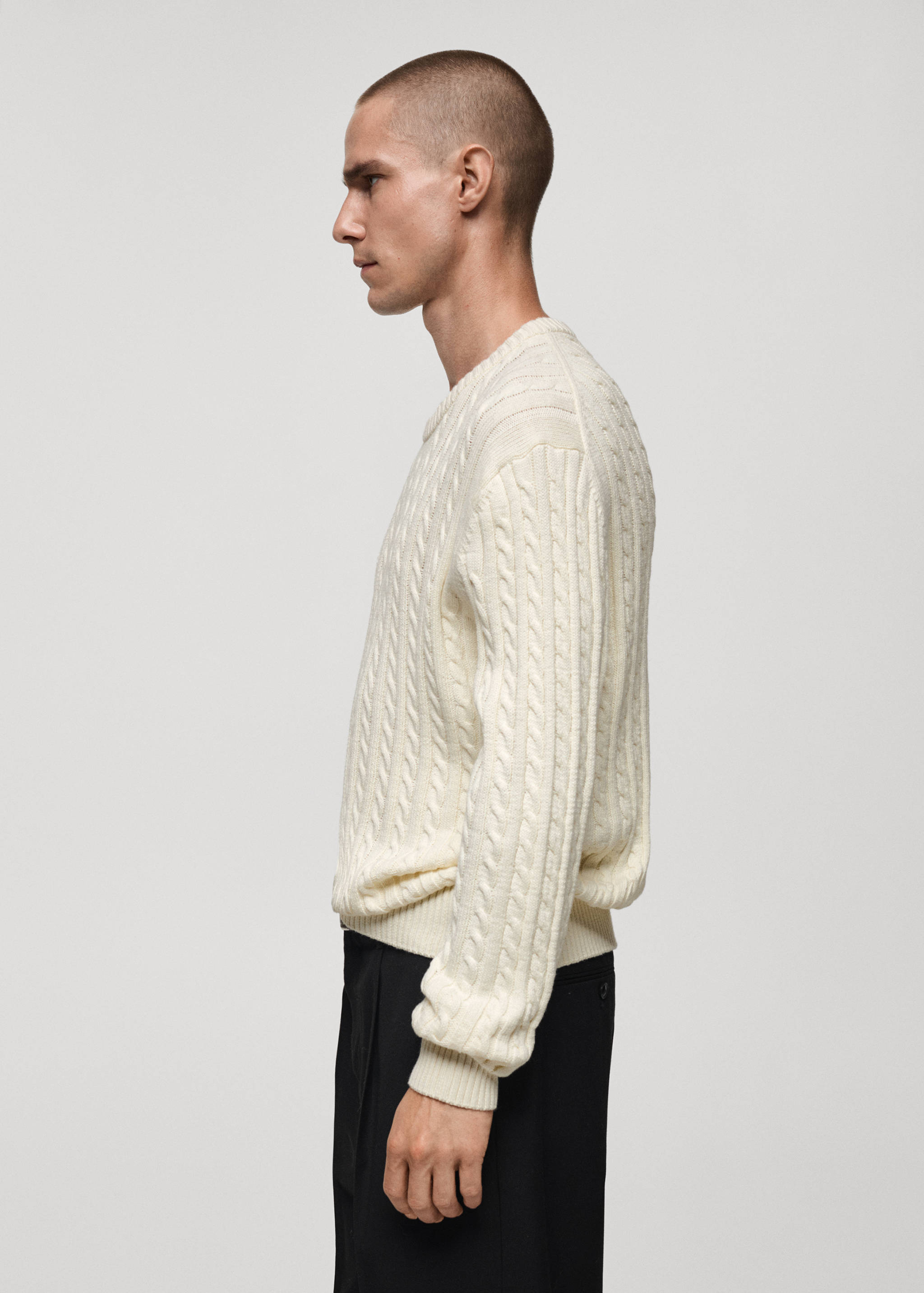 Cable-knit cotton-blend sweater - Details of the article 2
