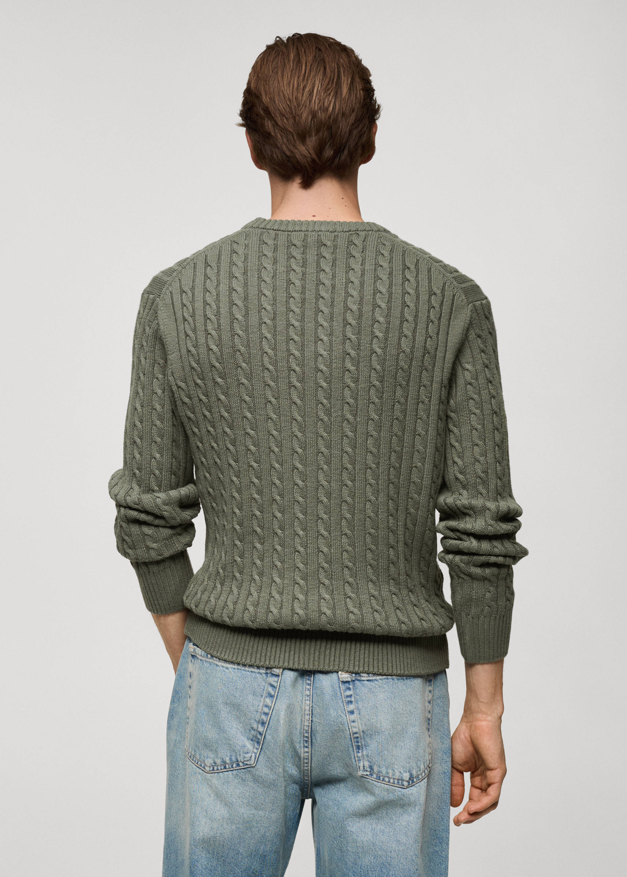 Cable-knit cotton-blend sweater - Reverse of the article