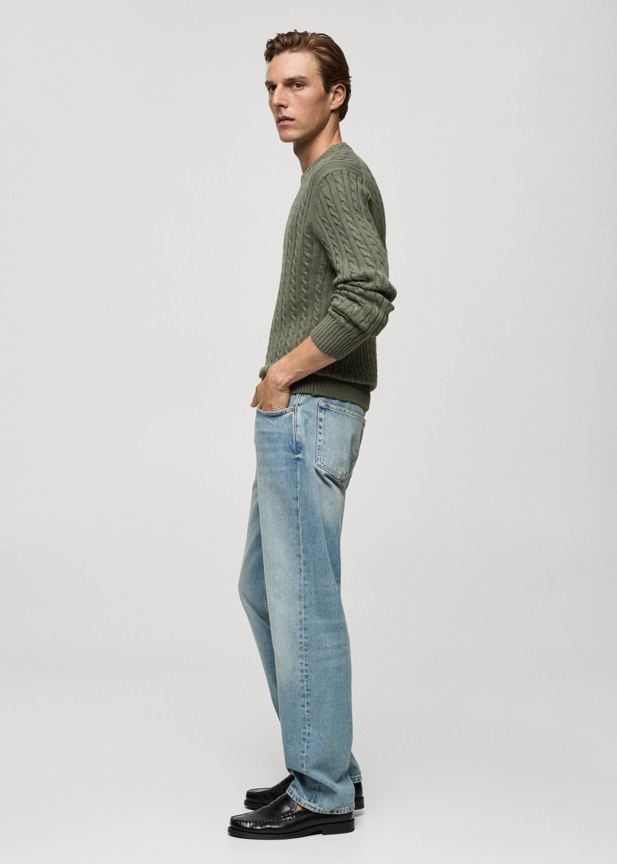 Cable-knit cotton-blend sweater - Details of the article 2