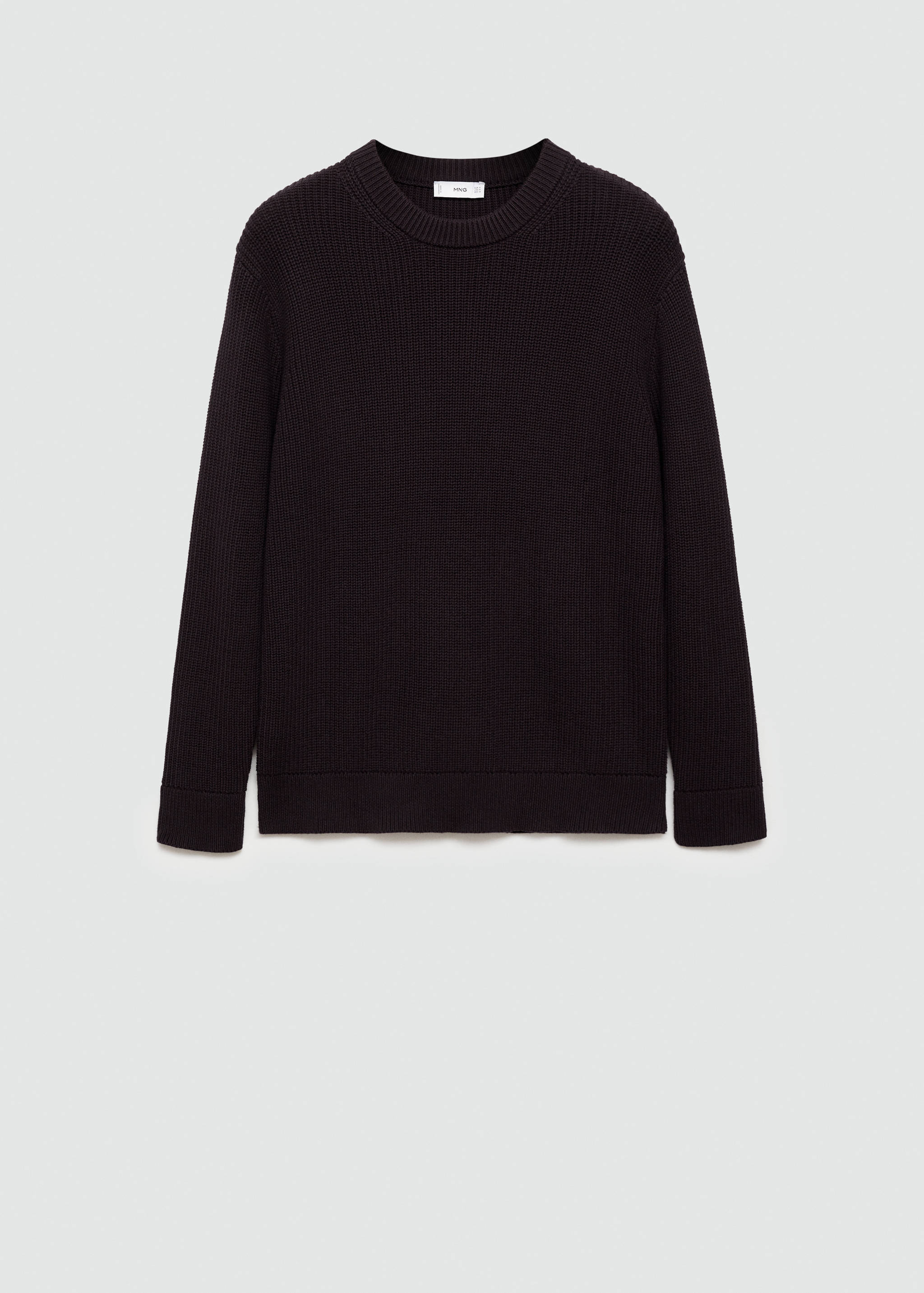 罗纹棉质针织毛衣 - null