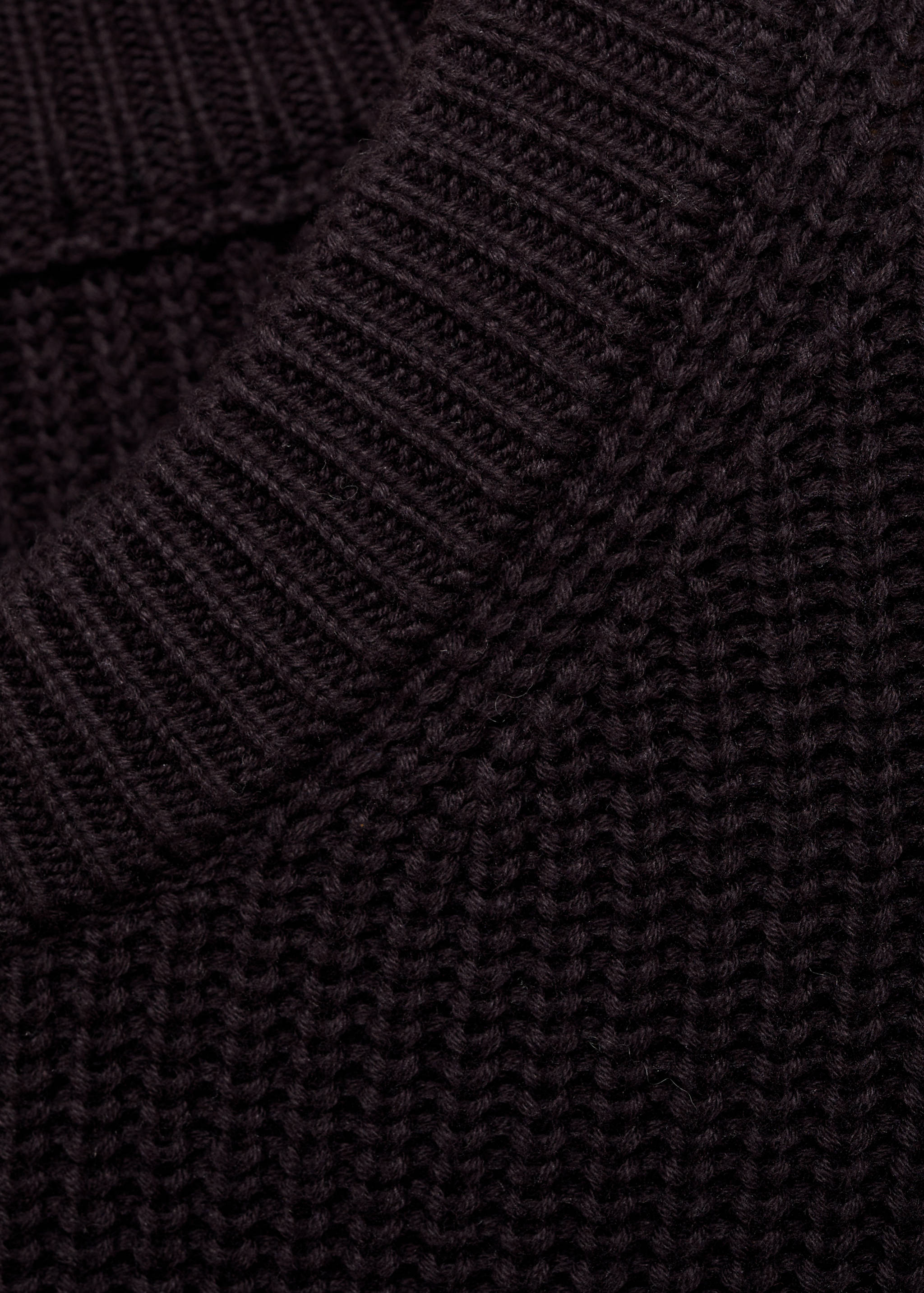 罗纹棉质针织毛衣 - null