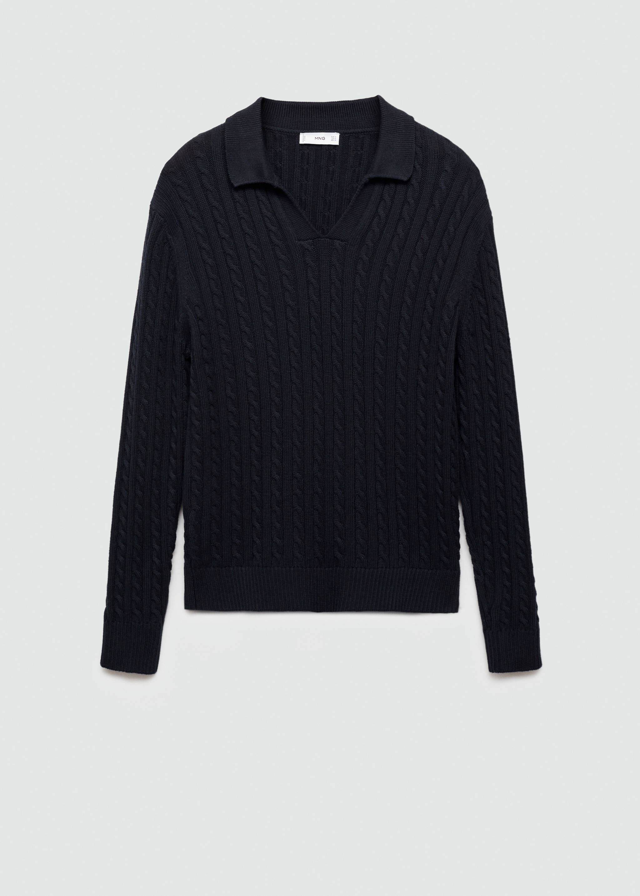 Medium braided-knit polo sweater - Article without model