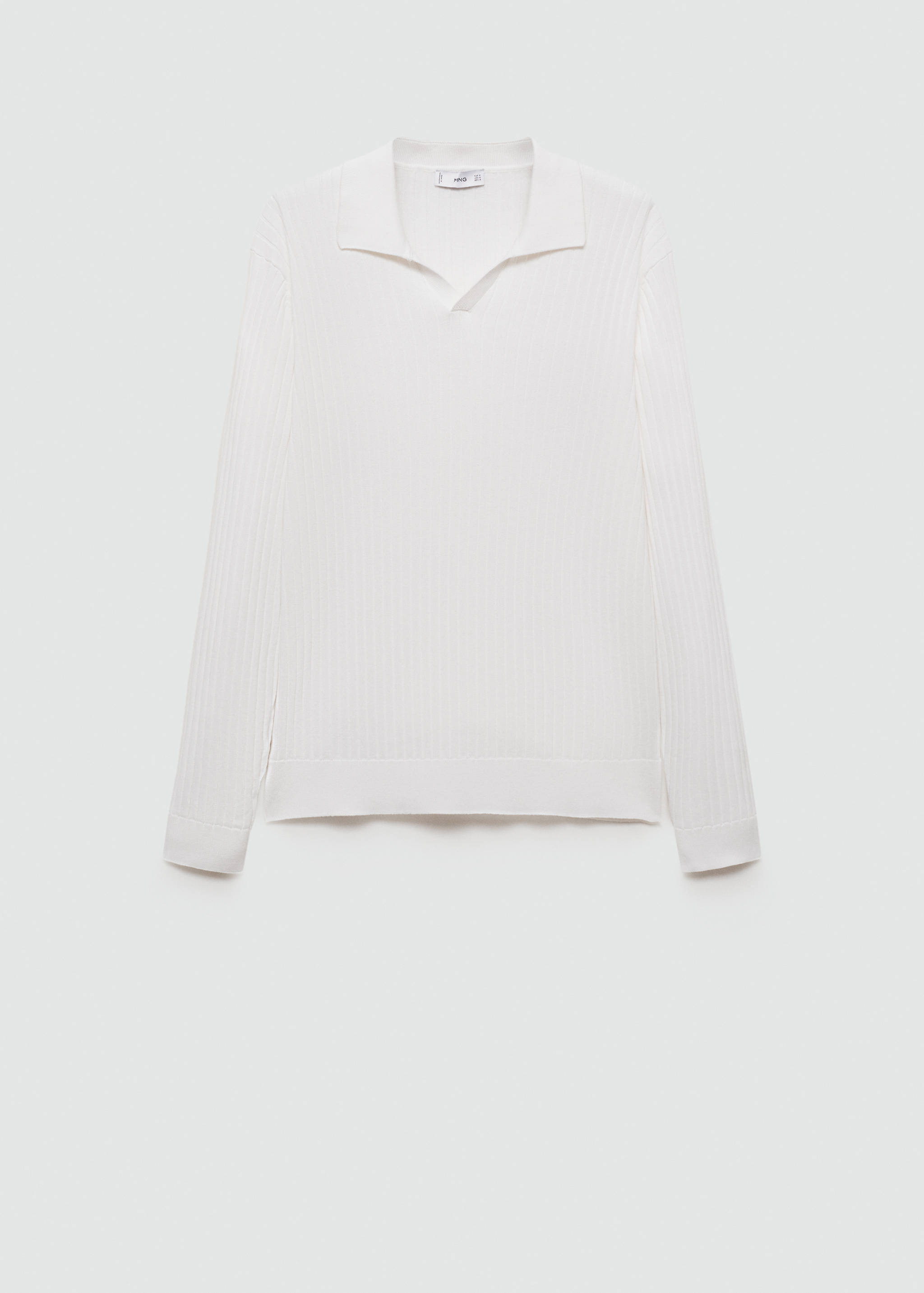 Fine rib-knit polo sweater - Article without model