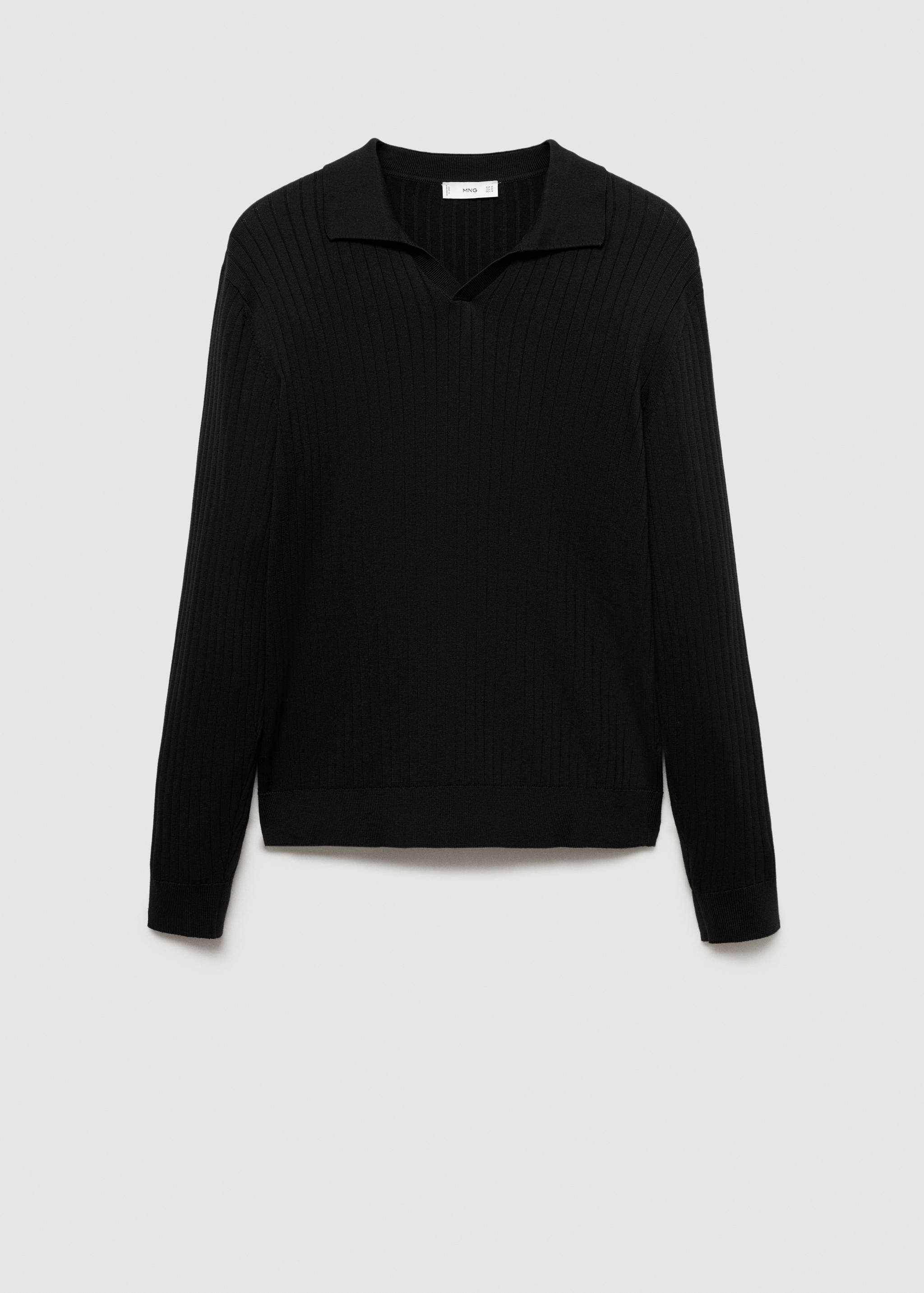 Fine rib-knit polo sweater - Article without model