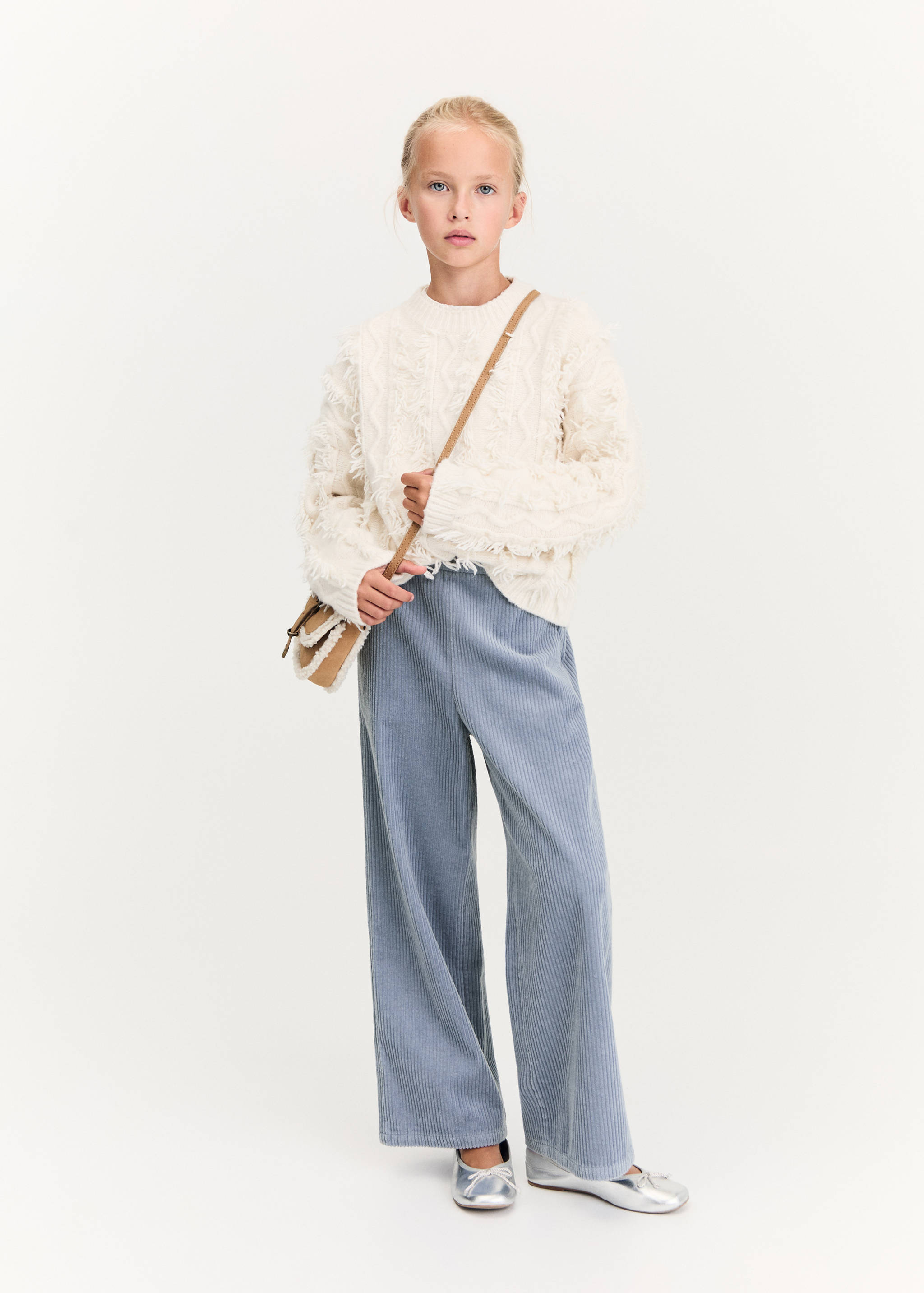 Pantalon style jupe-culotte velours côtelé - Plan général