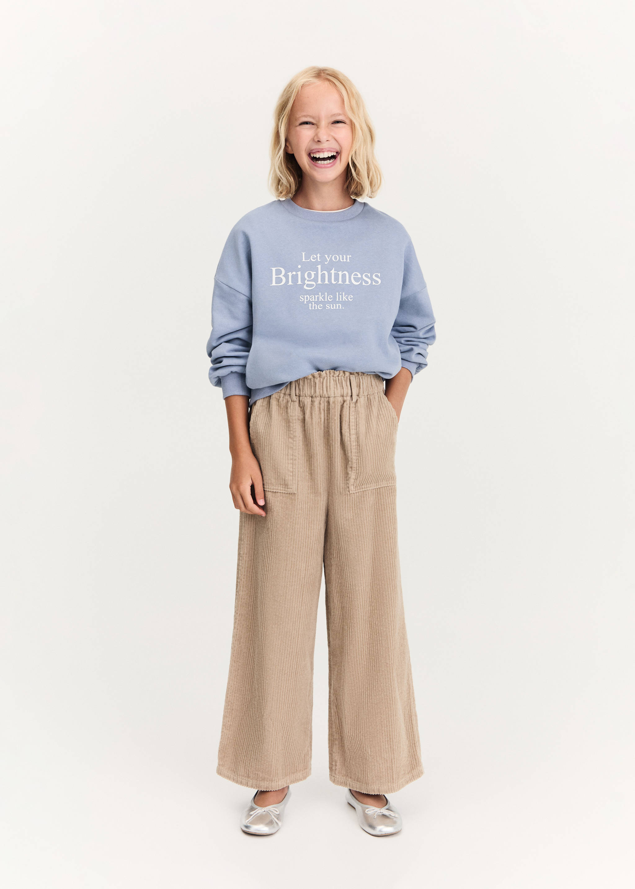 Corduroy culotte trousers with pockets - Details of the article 2